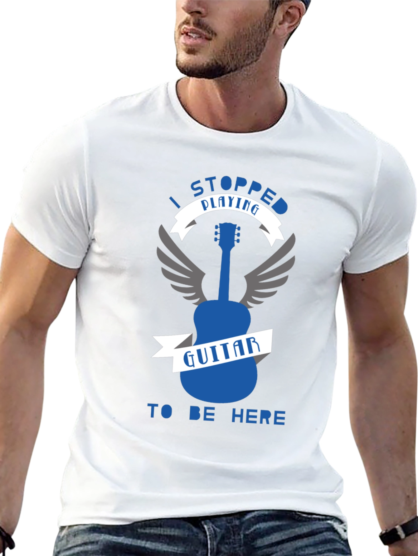 I Stopped Playing Guitar T-Shirt - Funny Musician Tee