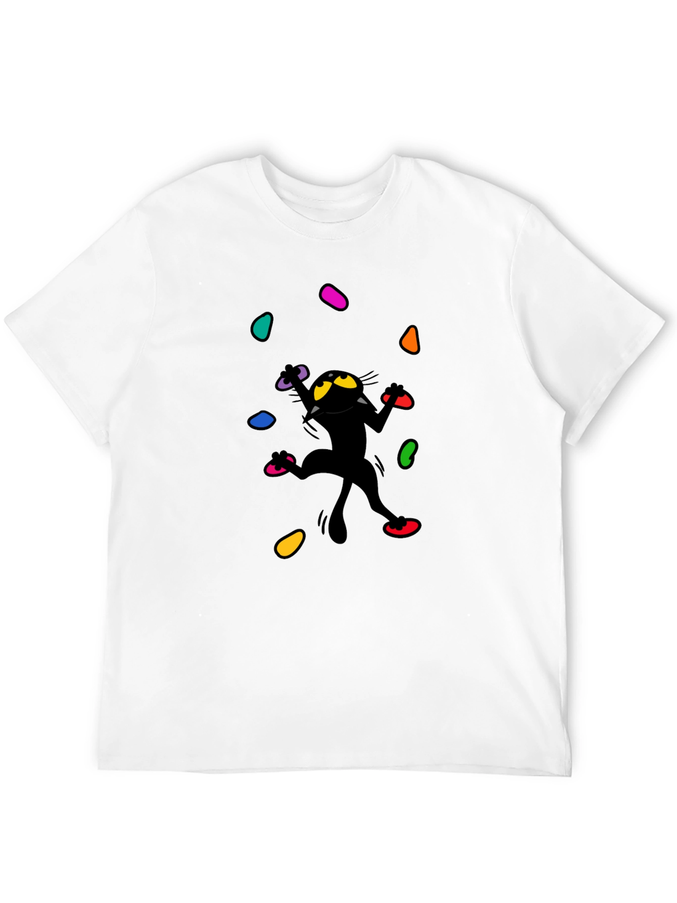 Climbing Cat Graphic T-Shirt - Black