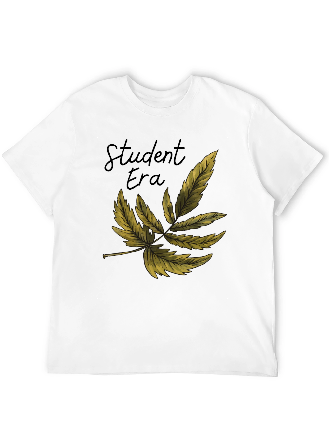 Student Era Leaf Graphic Black T-Shirt