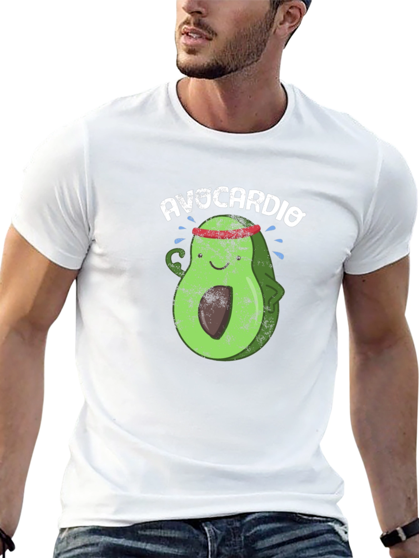 Avocardio Black T-Shirt Funny Avocado Workout Design