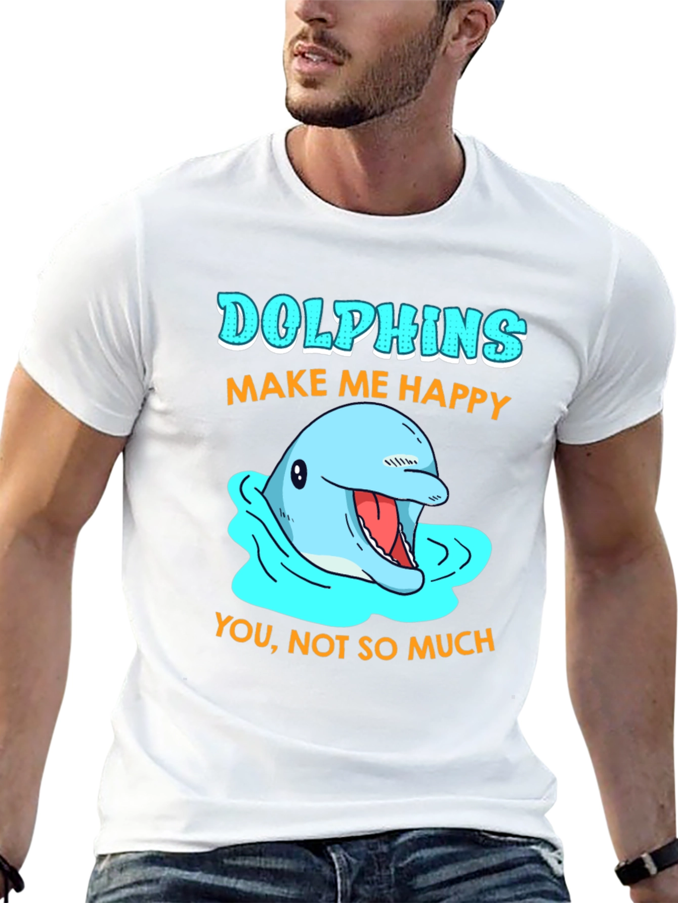 Dolphins Make Me Happy Graphic T-Shirt