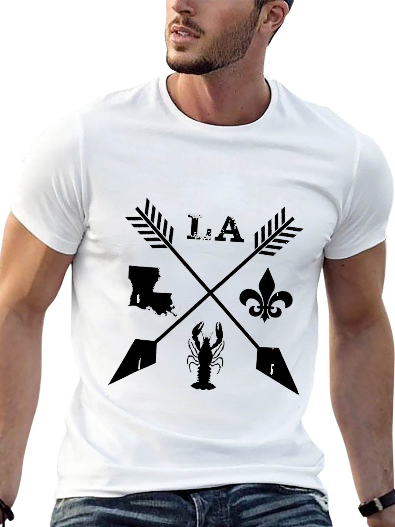 Louisiana Graphic T-Shirt Crawfish Arrow Design