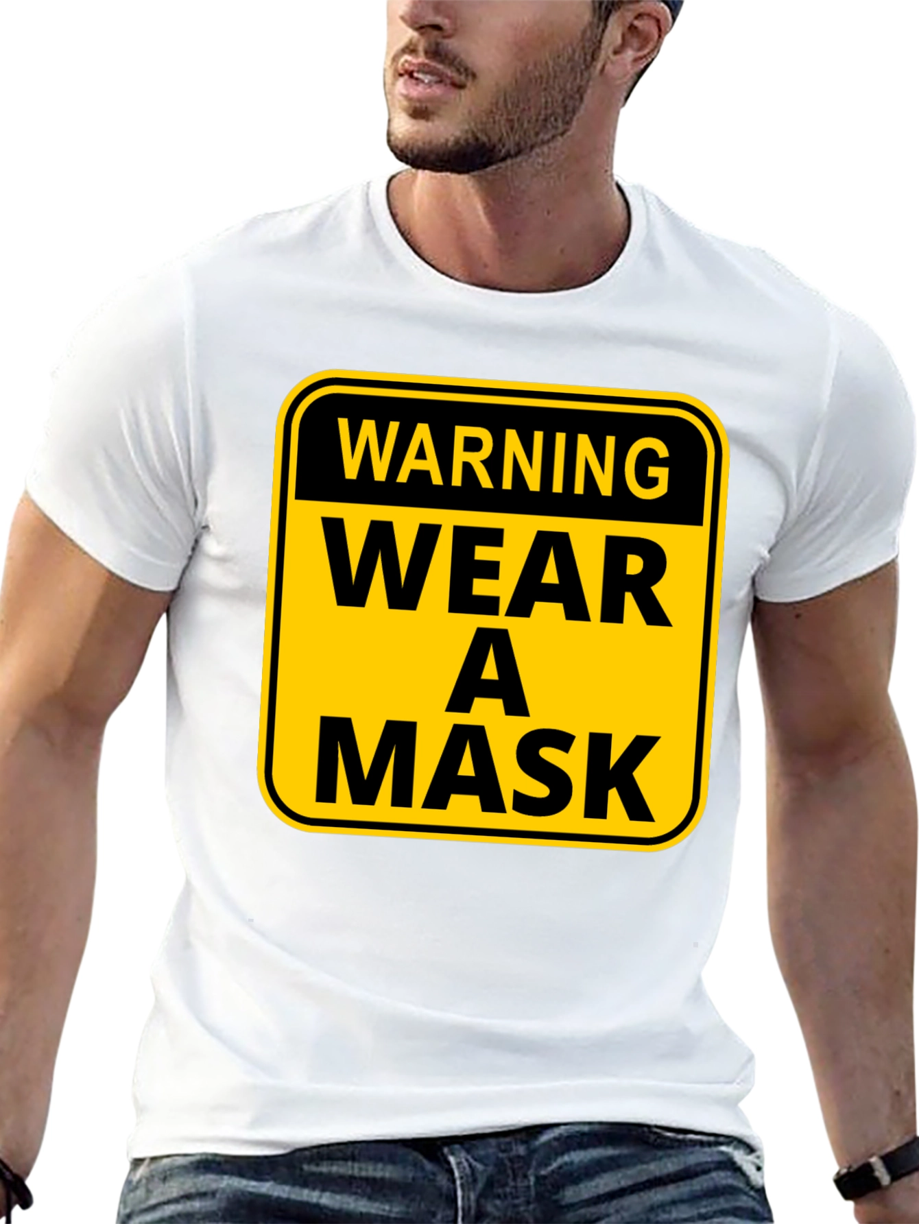 Wear A Mask Warning Graphic Tee