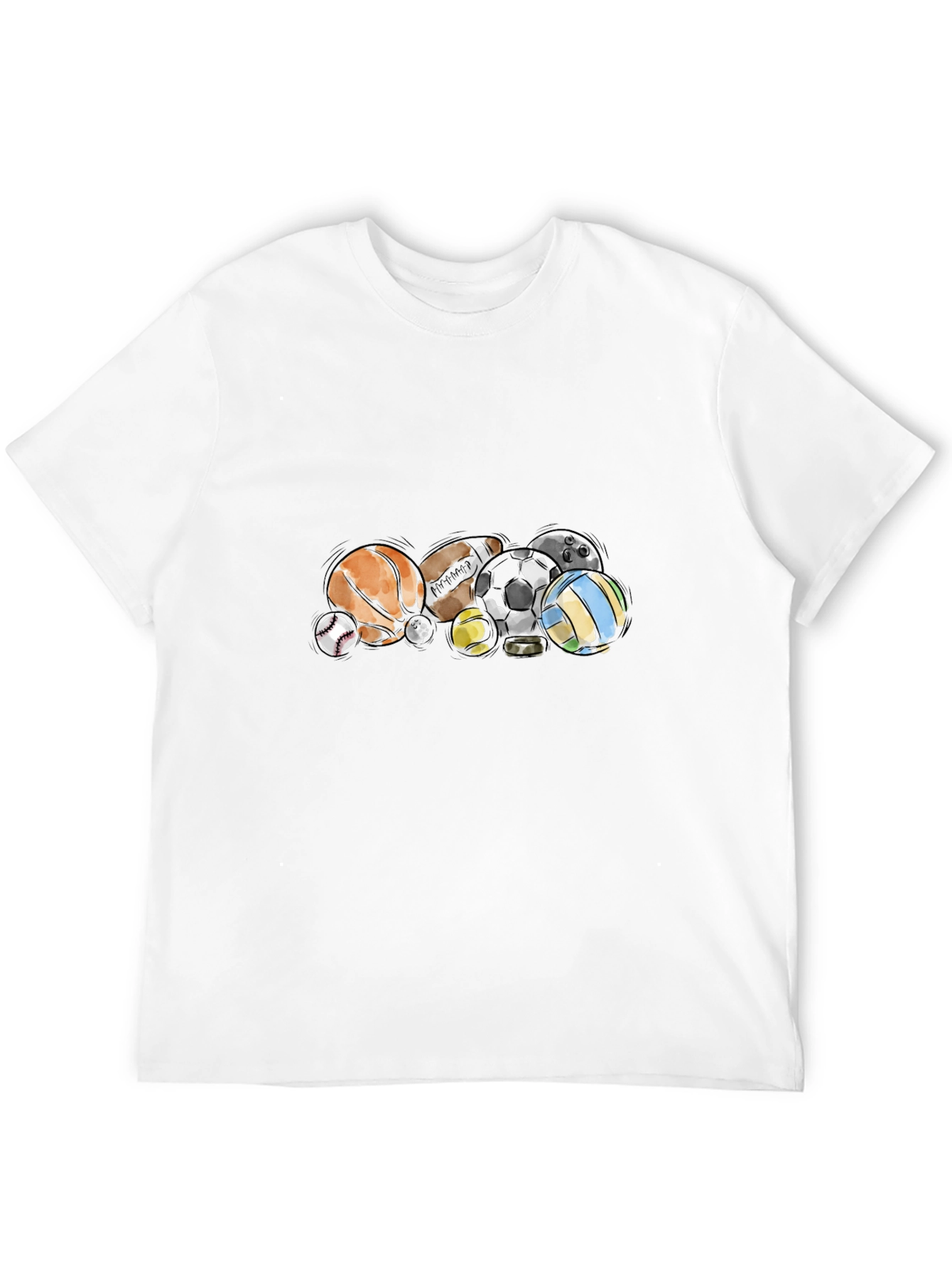 Sports Balls Black T-Shirt