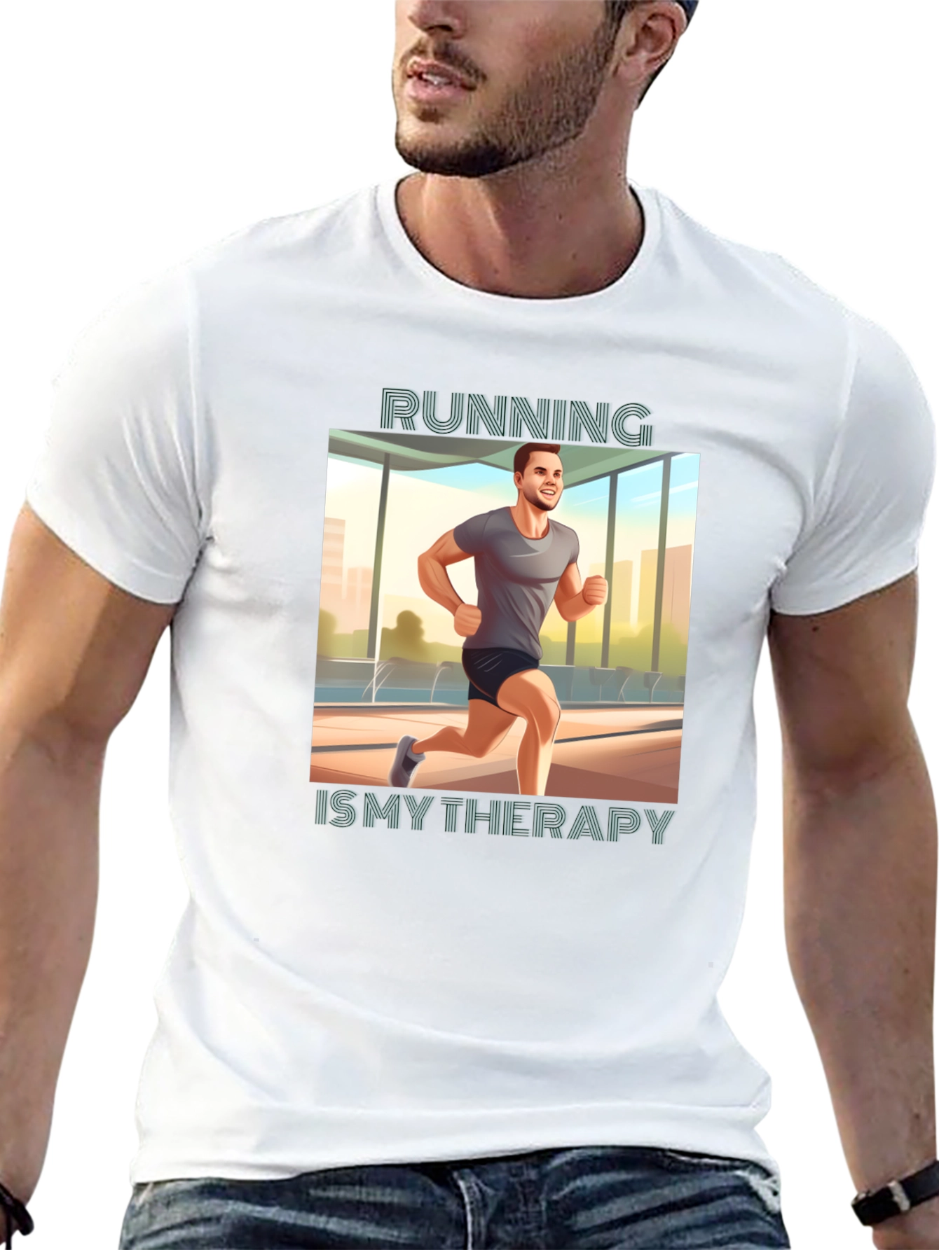 Running is My Therapy Graphic Tee