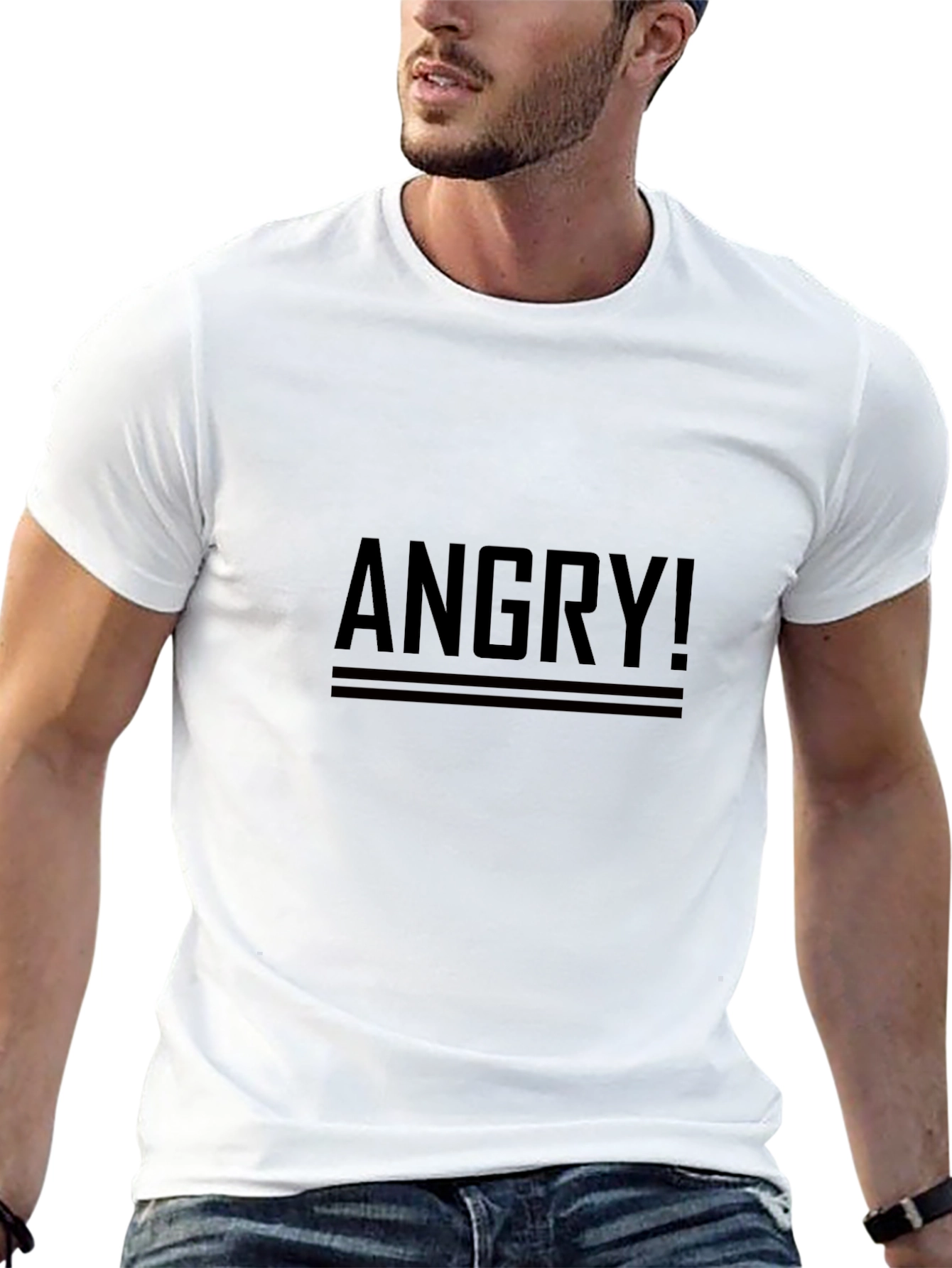 ANGRY! Graphic Print Black T-Shirt