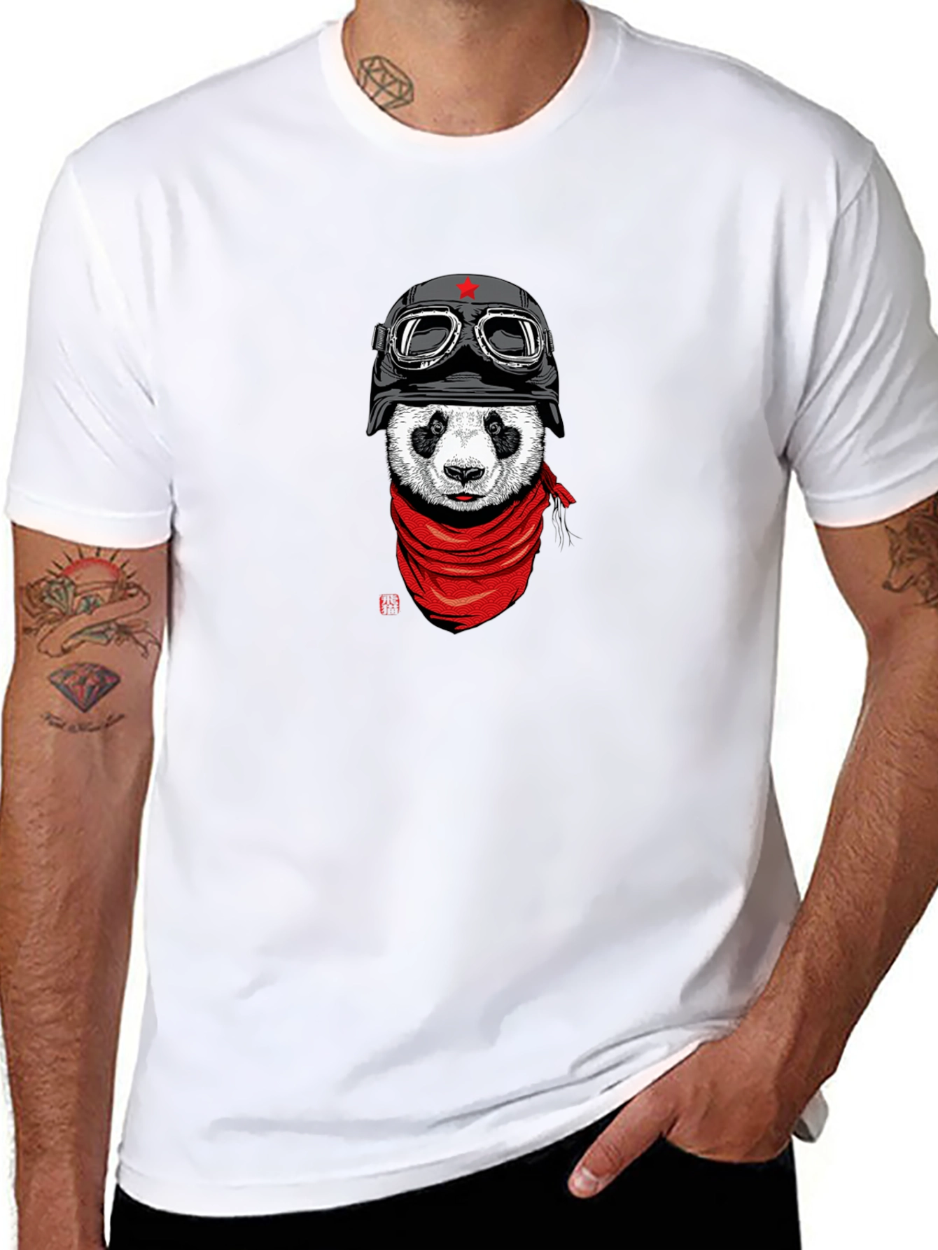 Panda Biker Graphic T-Shirt - Cool & Unique Design