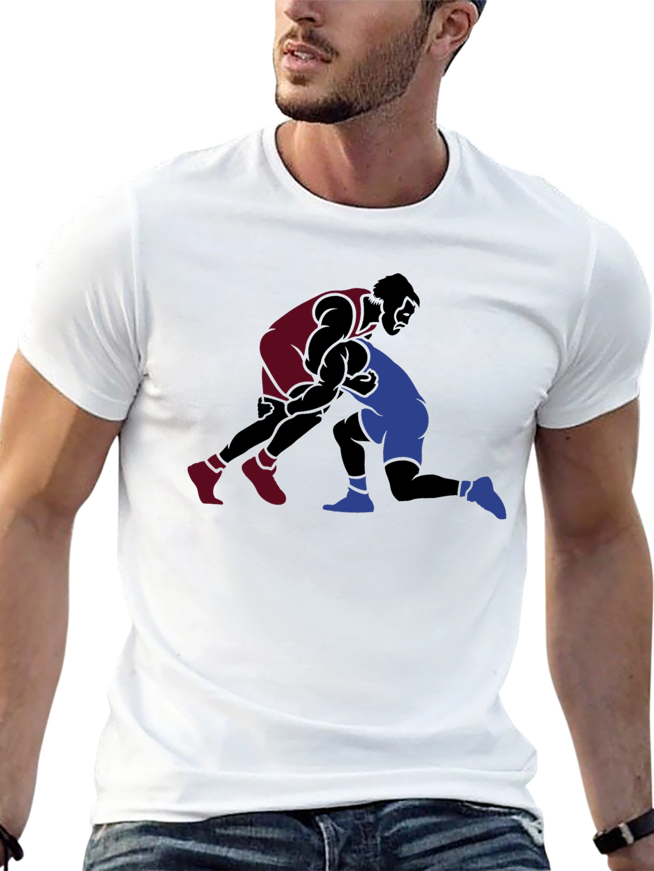 Wrestling Graphic Black T-Shirt