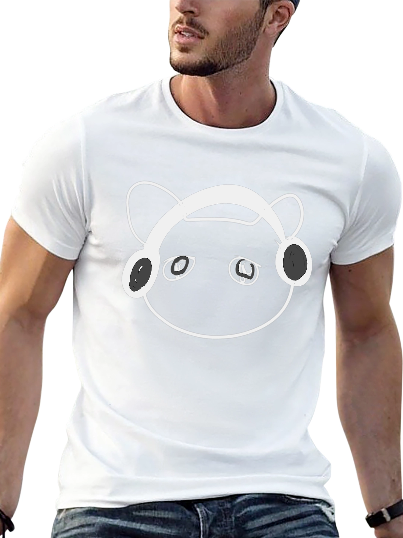 Cool Cat Headphones Graphic T-Shirt