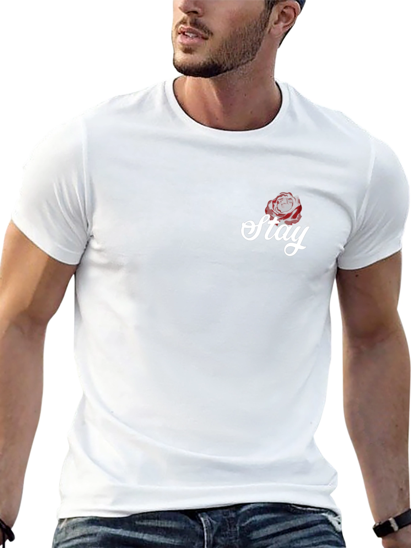 Stay Rose Graphic Tee - Modern Black T-Shirt