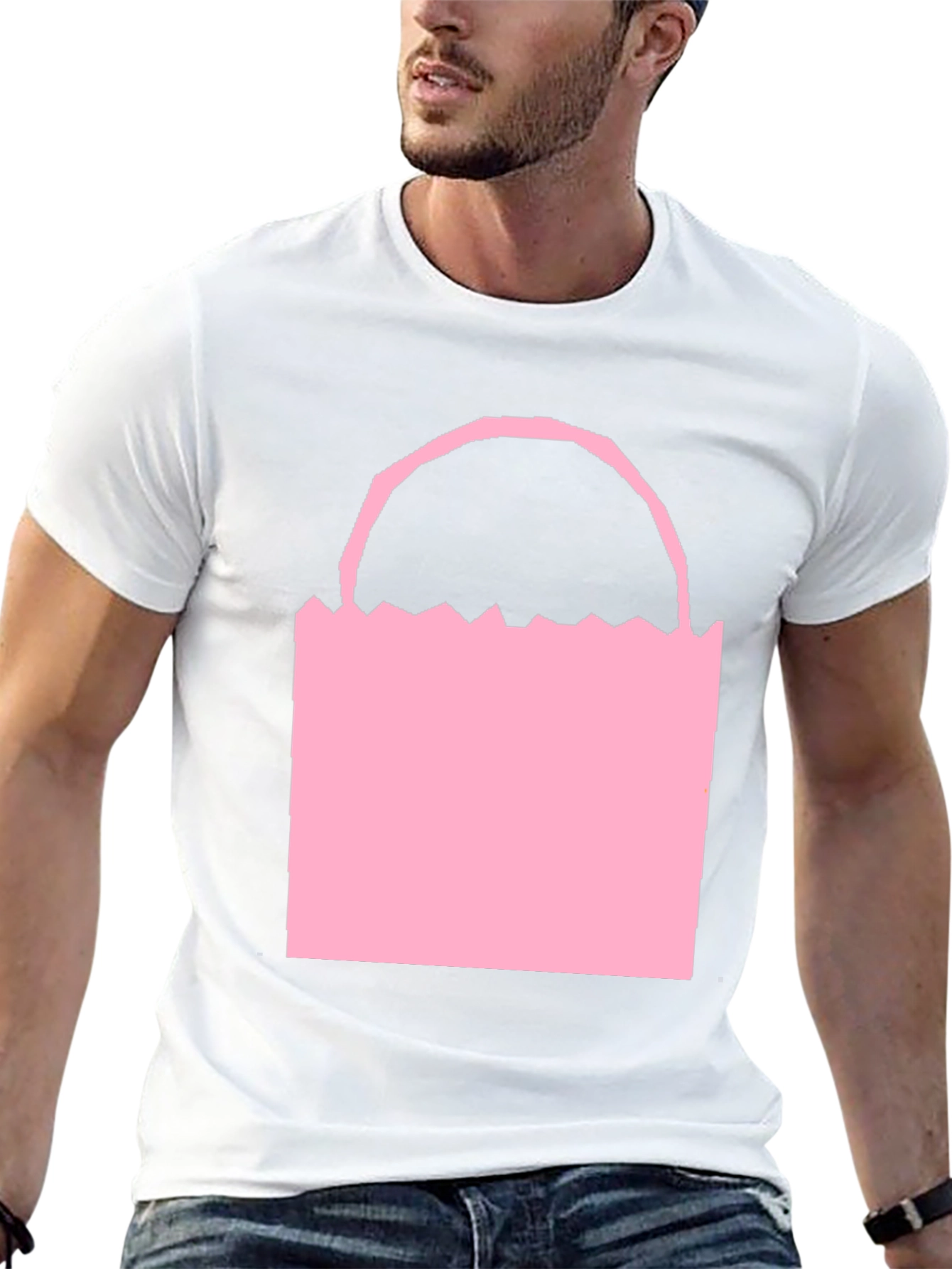 Pink Easter Basket Graphic Tee - Black
