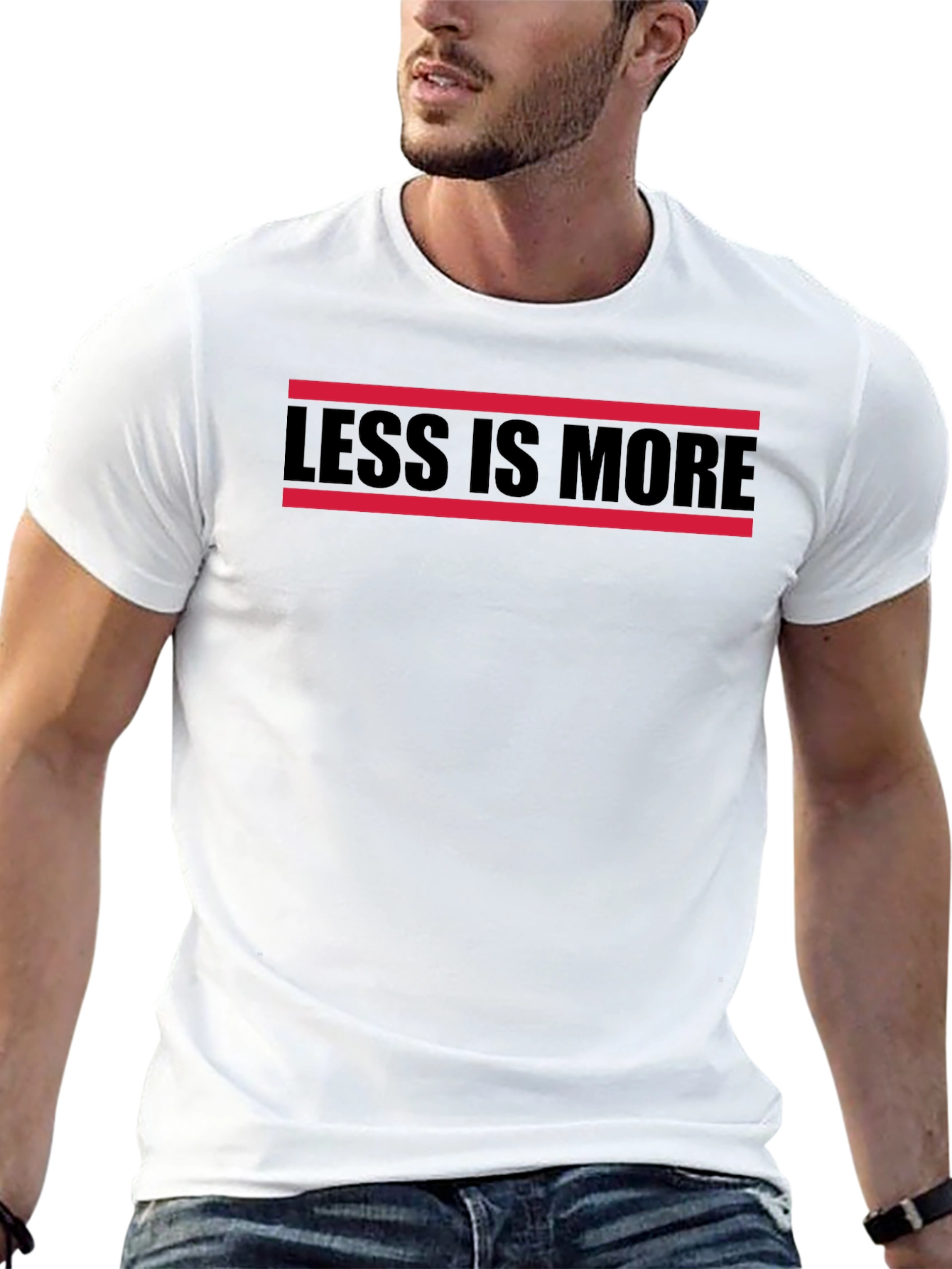 Less is More Black Graphic T-Shirt