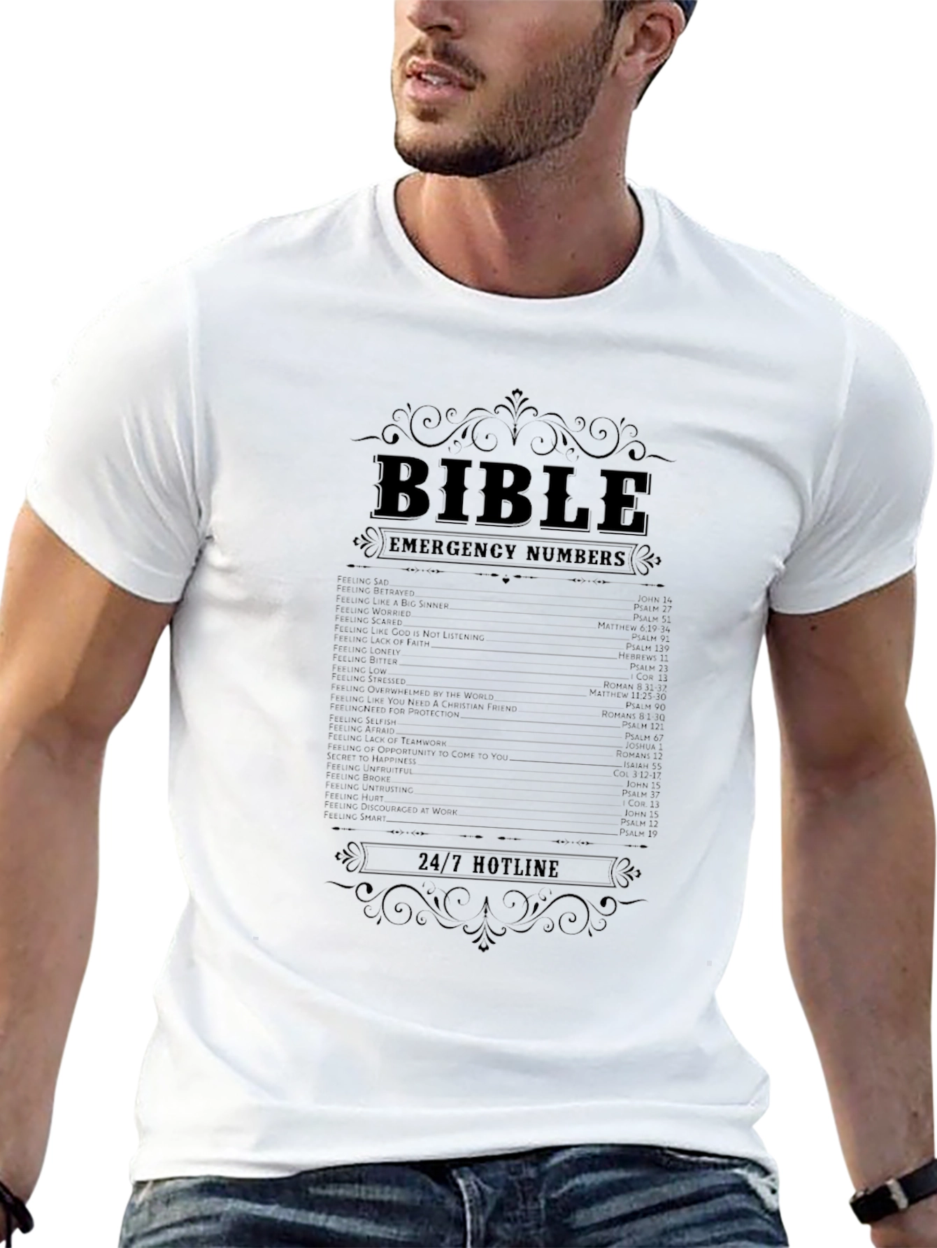 Bible Emergency Numbers T-Shirt Christian Tee