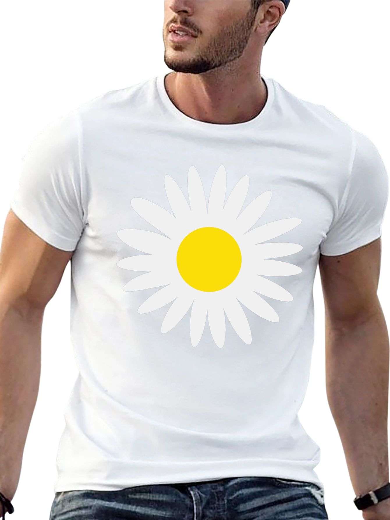 Daisy Graphic Tee - Black Cotton Comfort