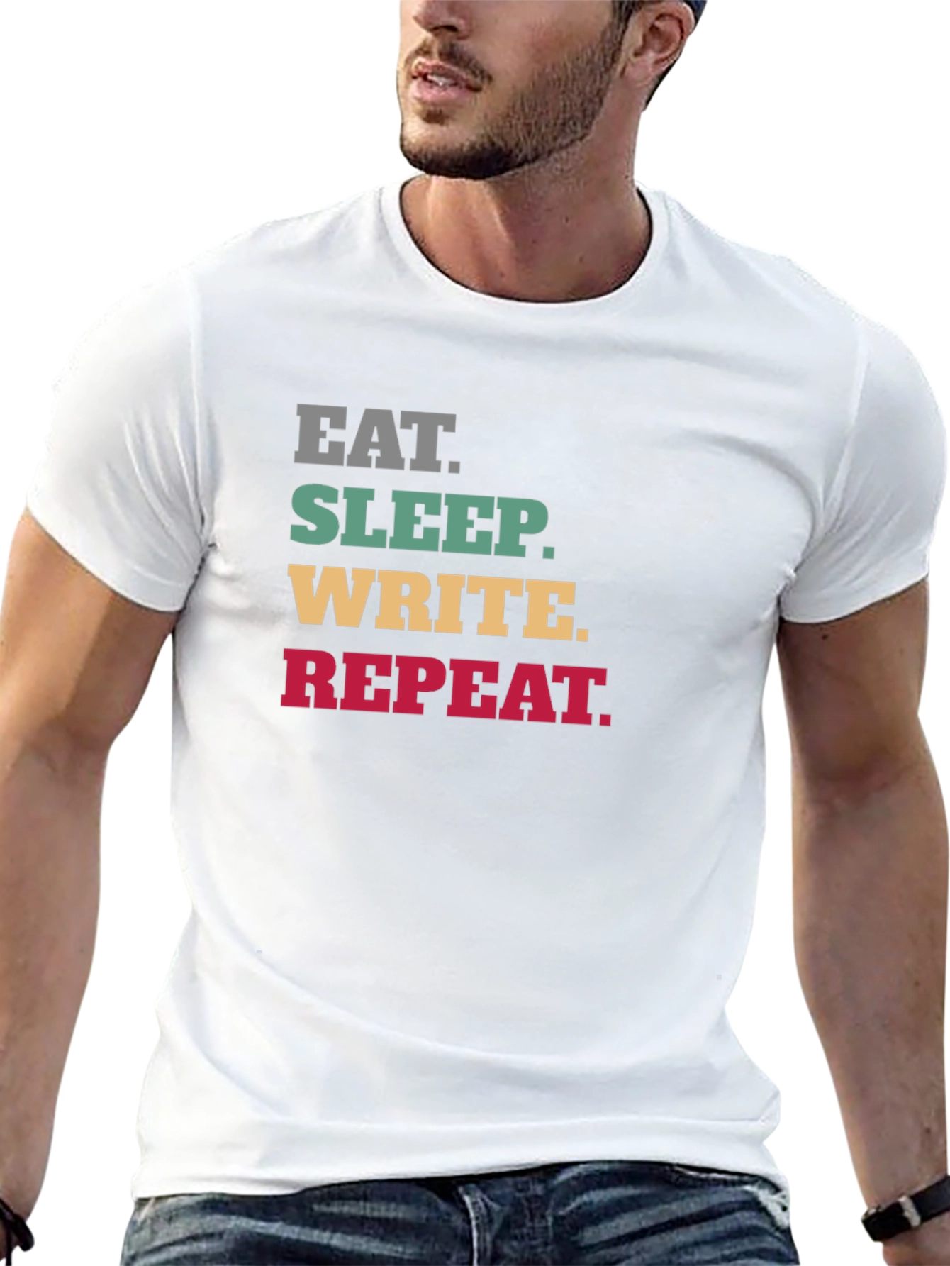 Eat Sleep Write Repeat Black Graphic Tee