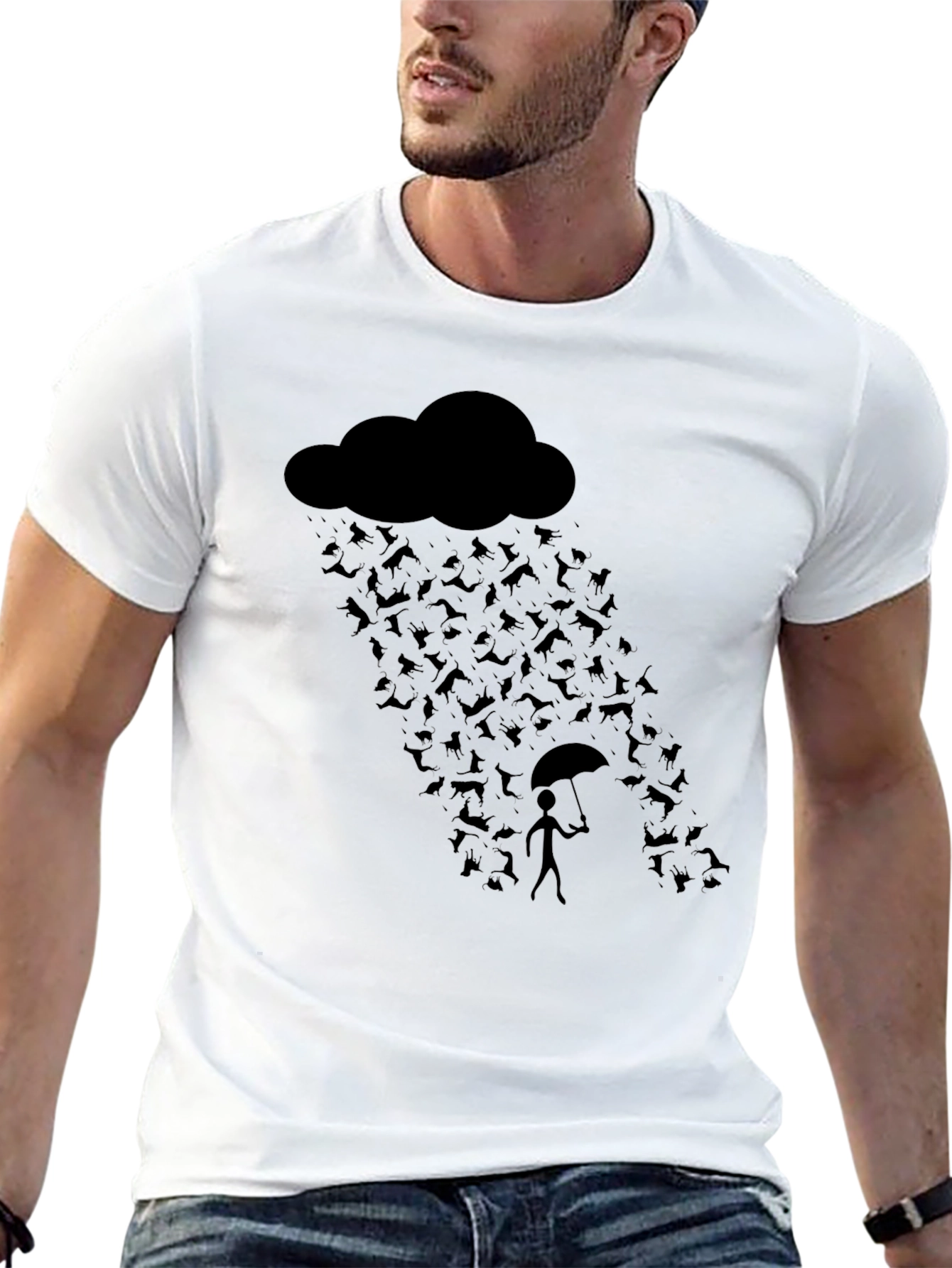 Black Its Raining Cats and Dogs Graphic Tee