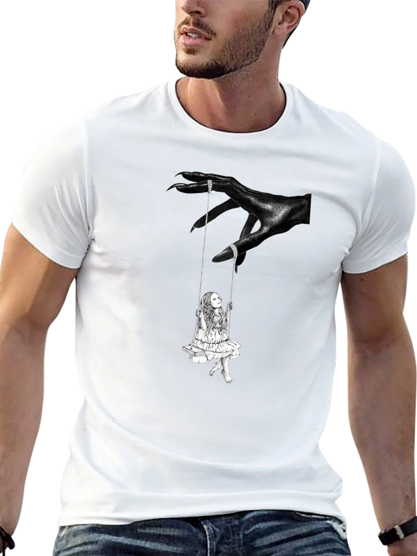 Dark Fantasy Swing Graphic Tee - Edgy Style