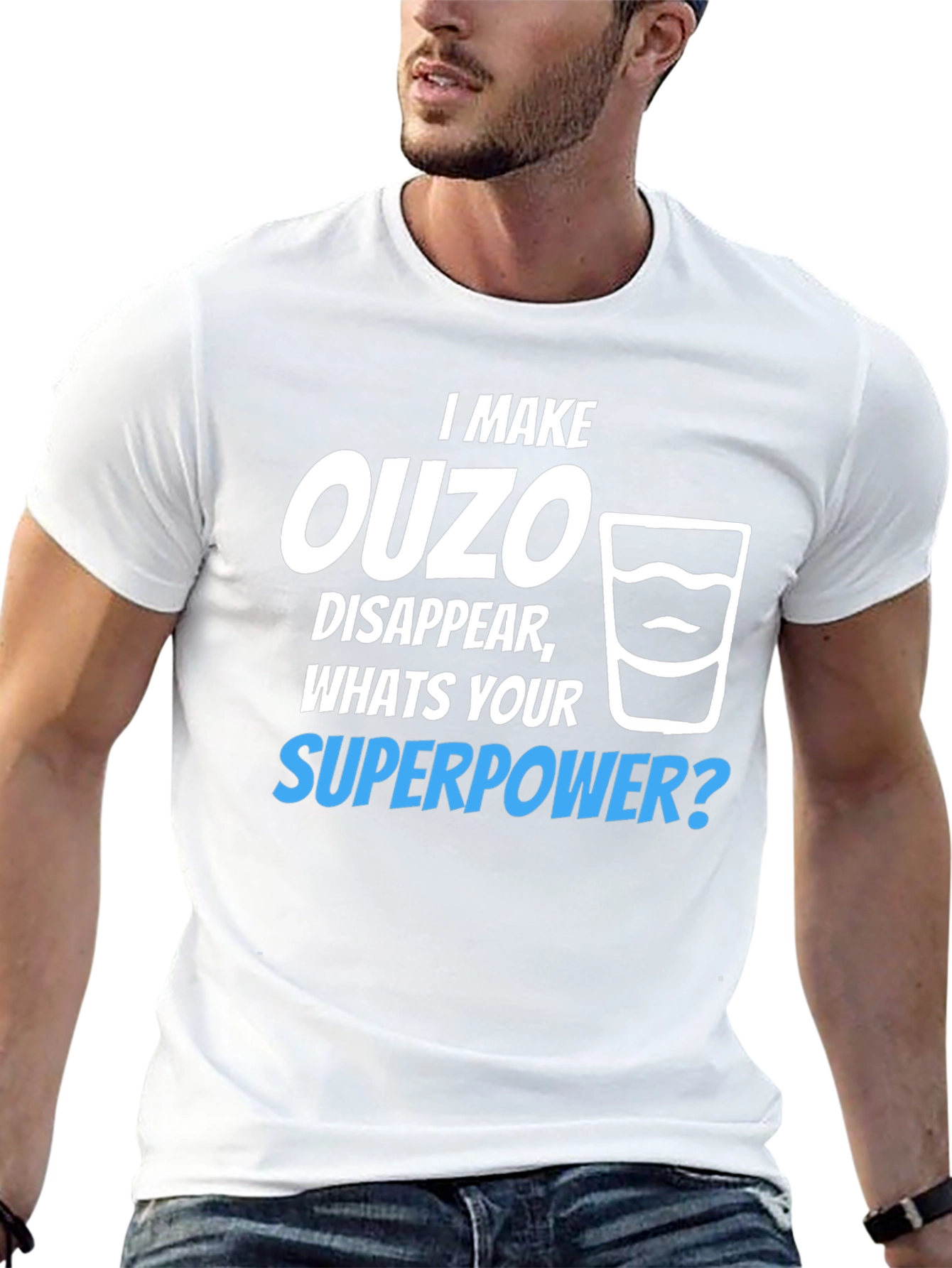 Ouzo Superpower T-Shirt - Funny Novelty Tee