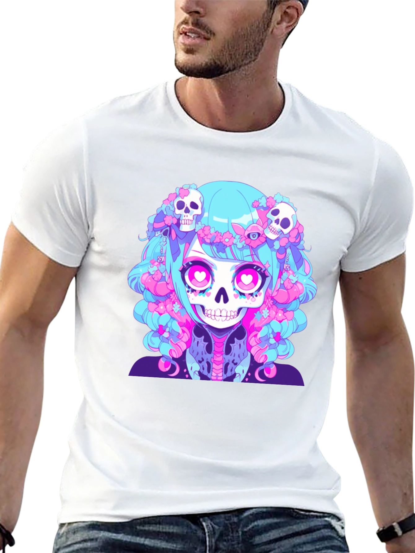 Skull Anime Graphic Tee