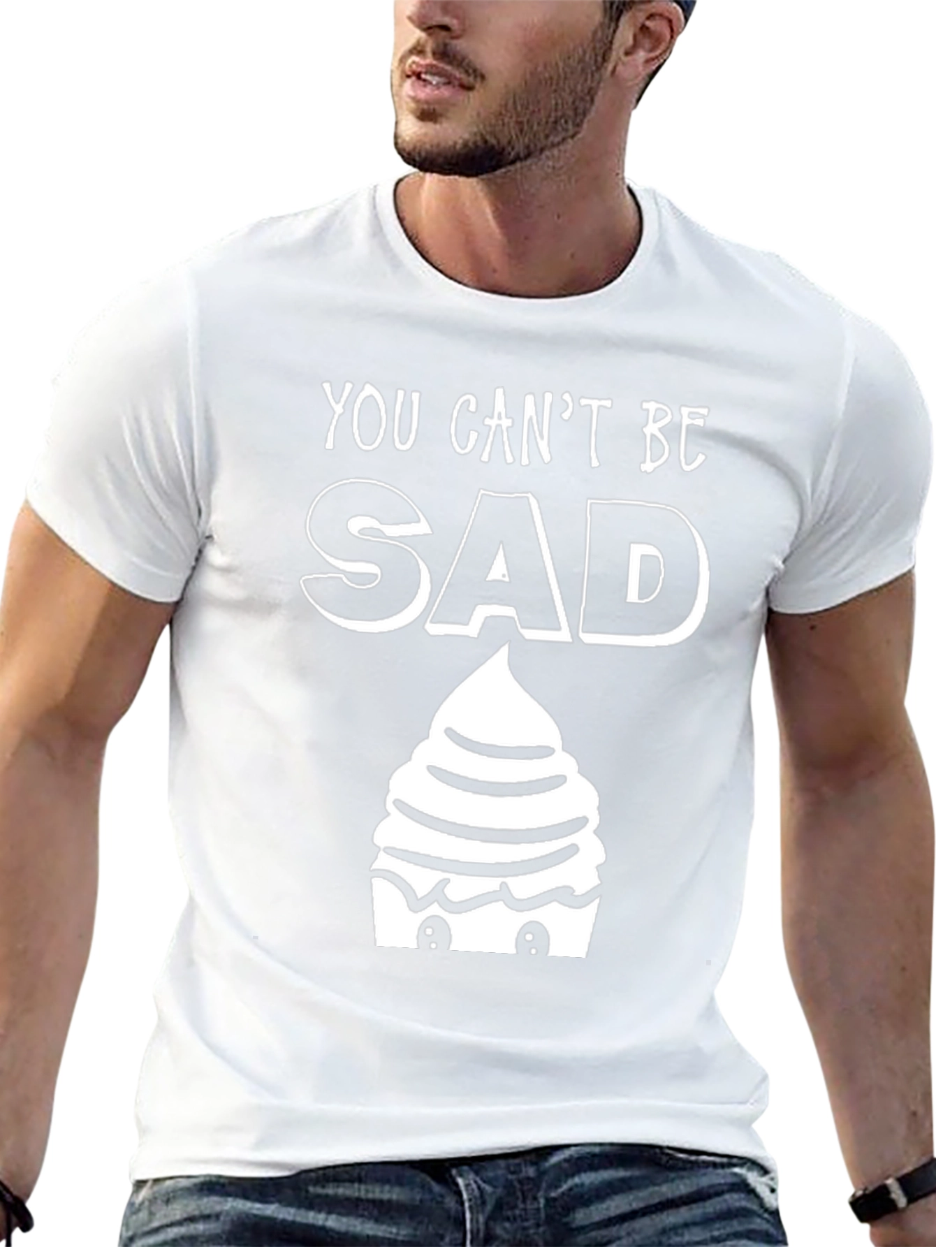 You Cant Be Sad Cupcake Graphic T-Shirt