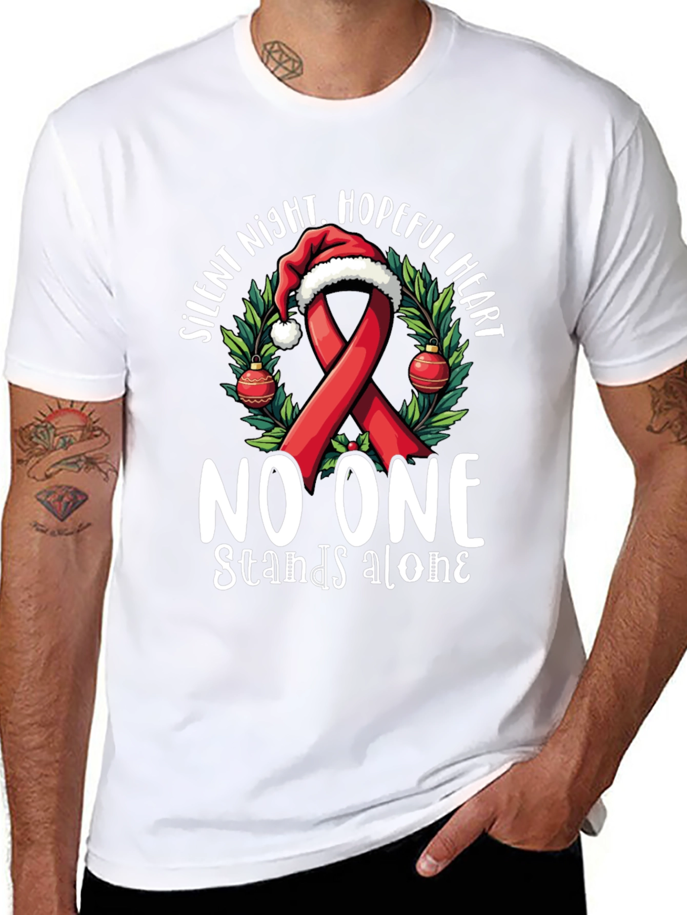 Hopeful Heart Christmas Ribbon T-Shirt