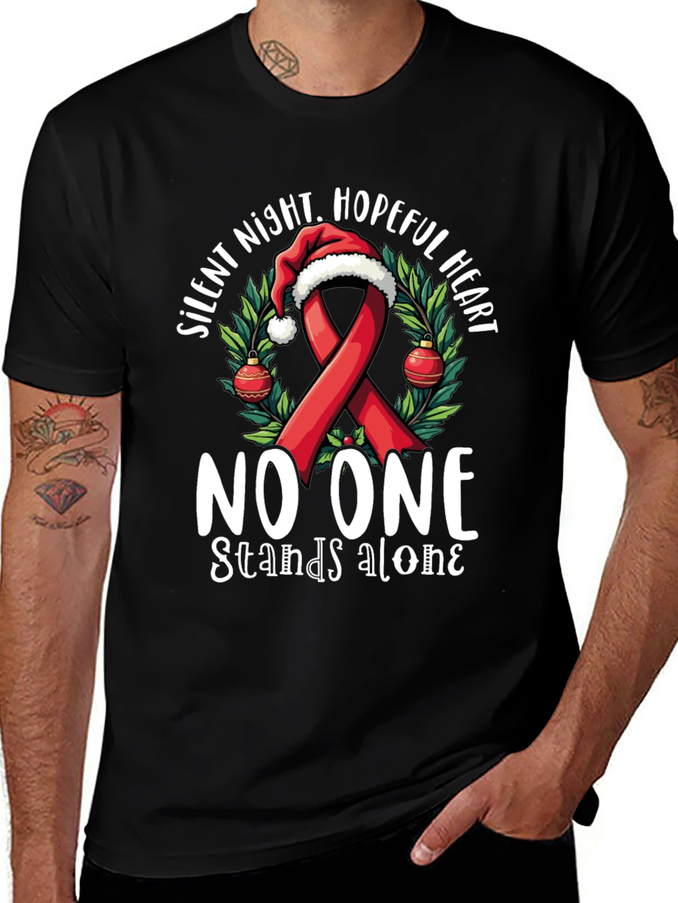 Hopeful Heart Christmas Ribbon T-Shirt