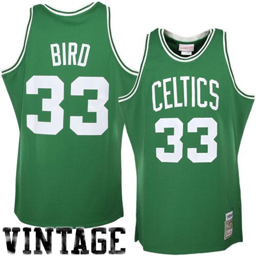 Men's Boston Celtics Larry Bird Mitchell & Ness Kelly Green 1985/86 Hardwood Classics Authentic Jersey