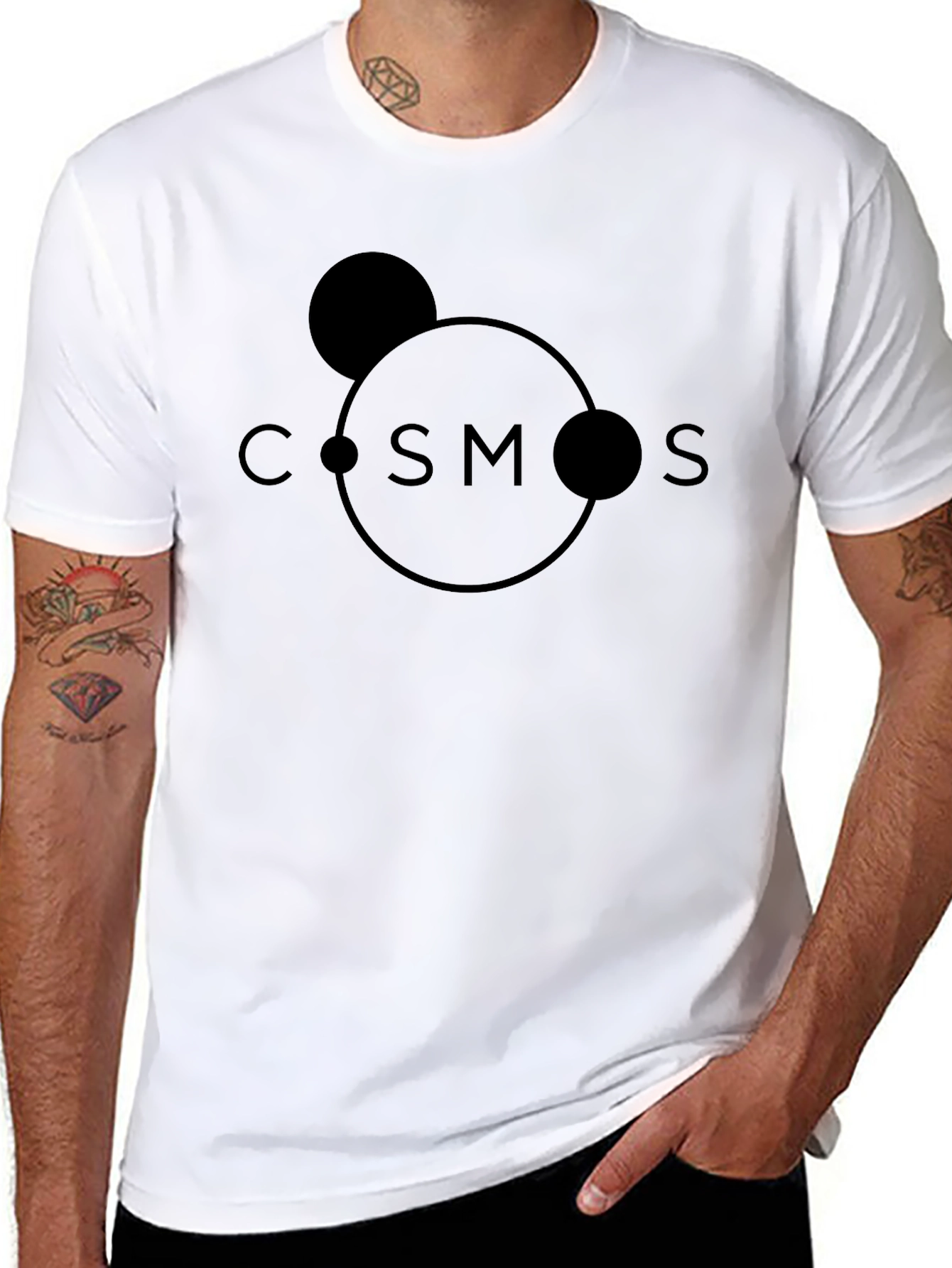 Cosmos Graphic Print Black T-Shirt