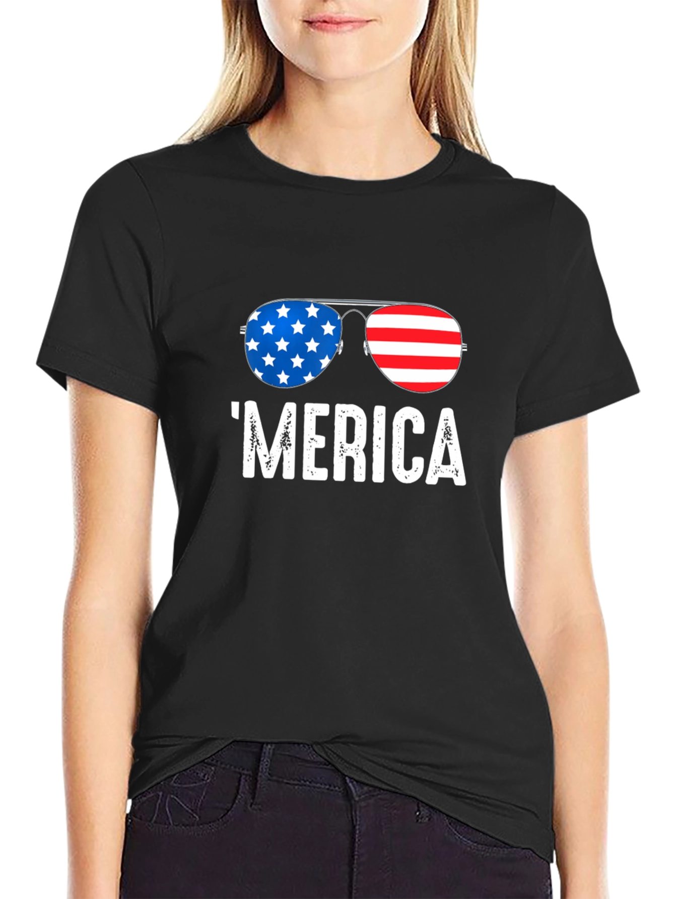 Patriotic Merica Sunglasses Graphic Tee