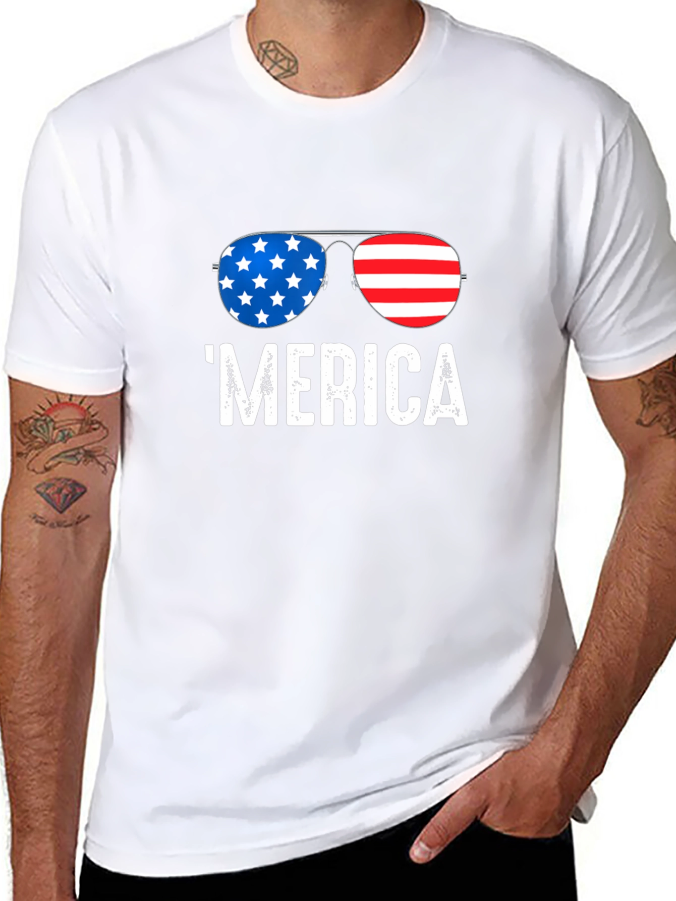 Patriotic Merica Sunglasses Graphic Tee