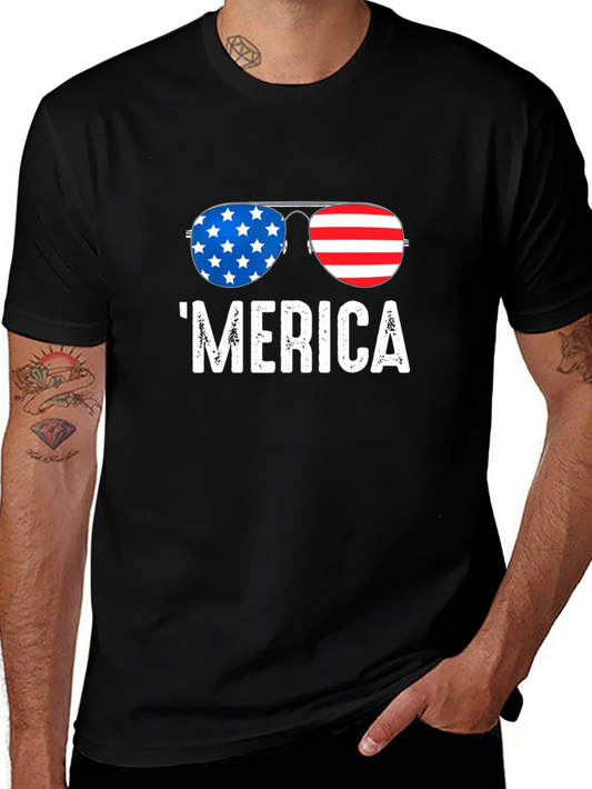 Patriotic Merica Sunglasses Graphic Tee