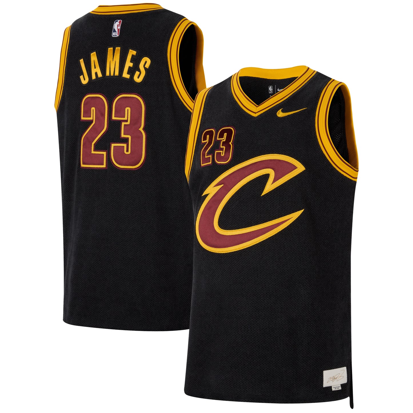 Men's Cleveland Cavaliers LeBron James Nike Black Forever King Authentic Jersey