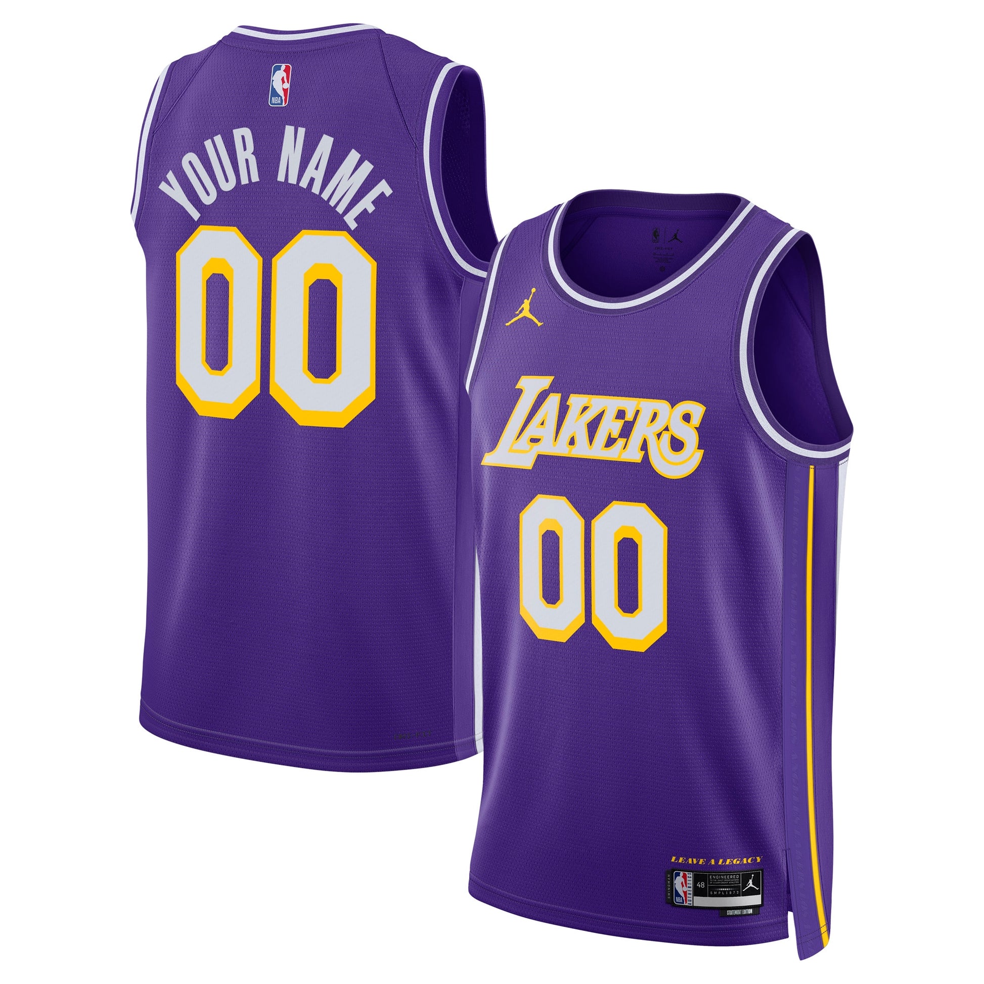 Unisex Los Angeles Lakers Jordan Brand Purple Swingman Custom Jersey - Statement Edition