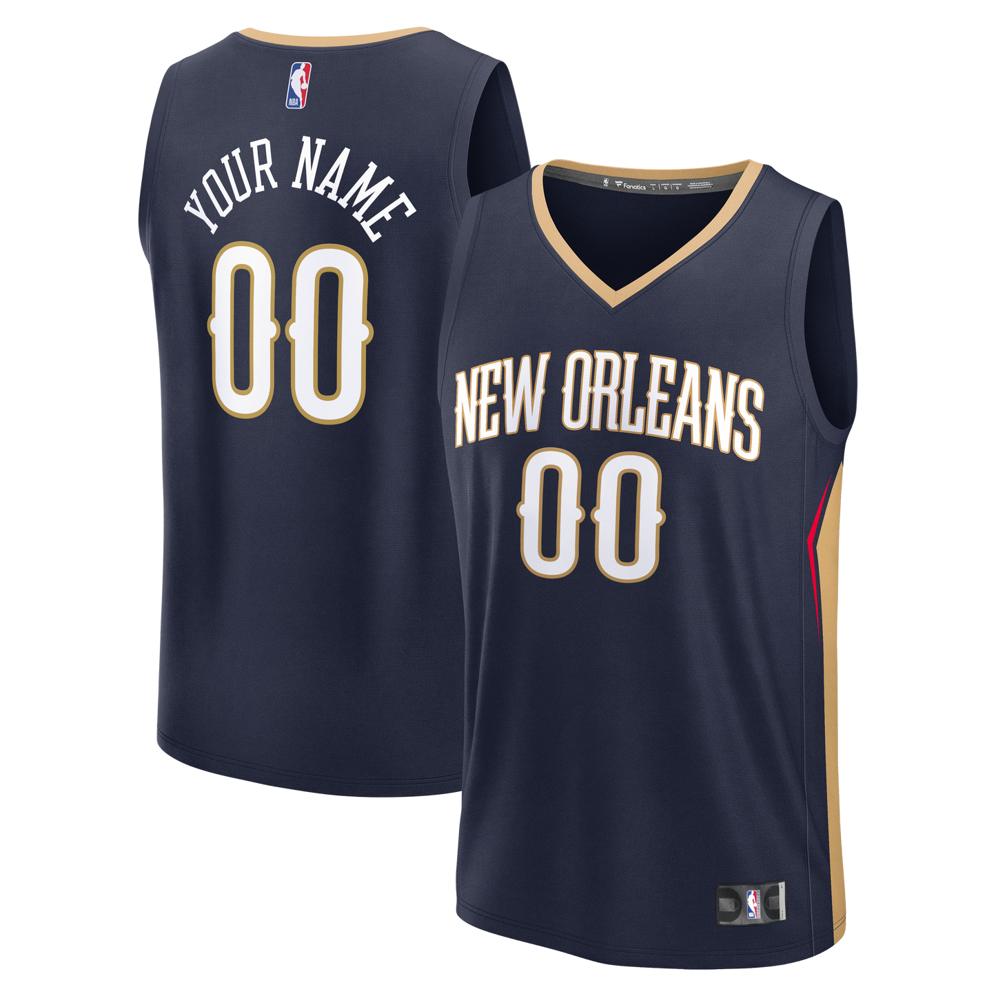 Men's New Orleans Pelicans  Fanatics Navy Fast Break Custom Jersey - Icon Edition