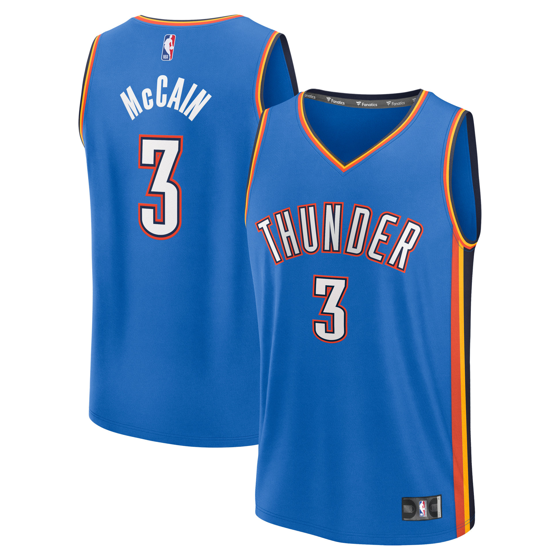 Men's Oklahoma City Thunder Jared McCain Fanatics Blue Fast Break Replica Jersey - Icon Edition