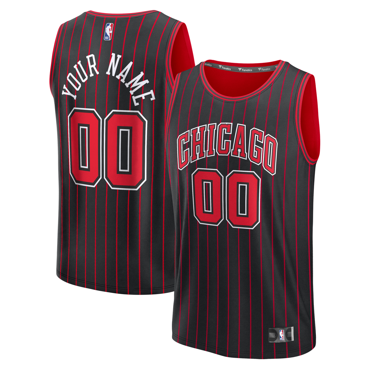 Youth Chicago Bulls Fanatics Black Fast Break Custom Jersey - Statement Edition