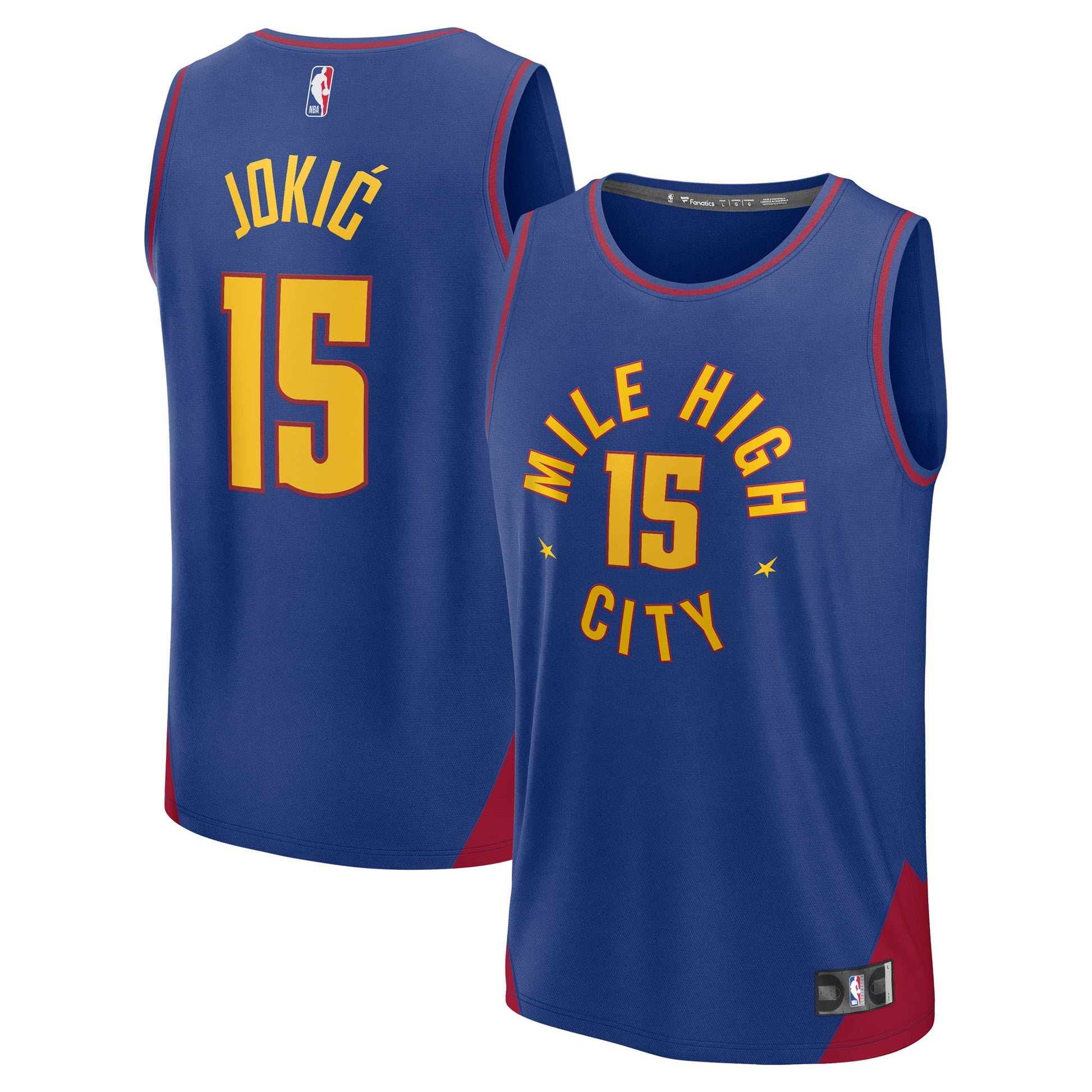 Youth Denver Nuggets Nikola Jokic Fanatics Blue Fast Break Replica Player Jersey - Statement Edition