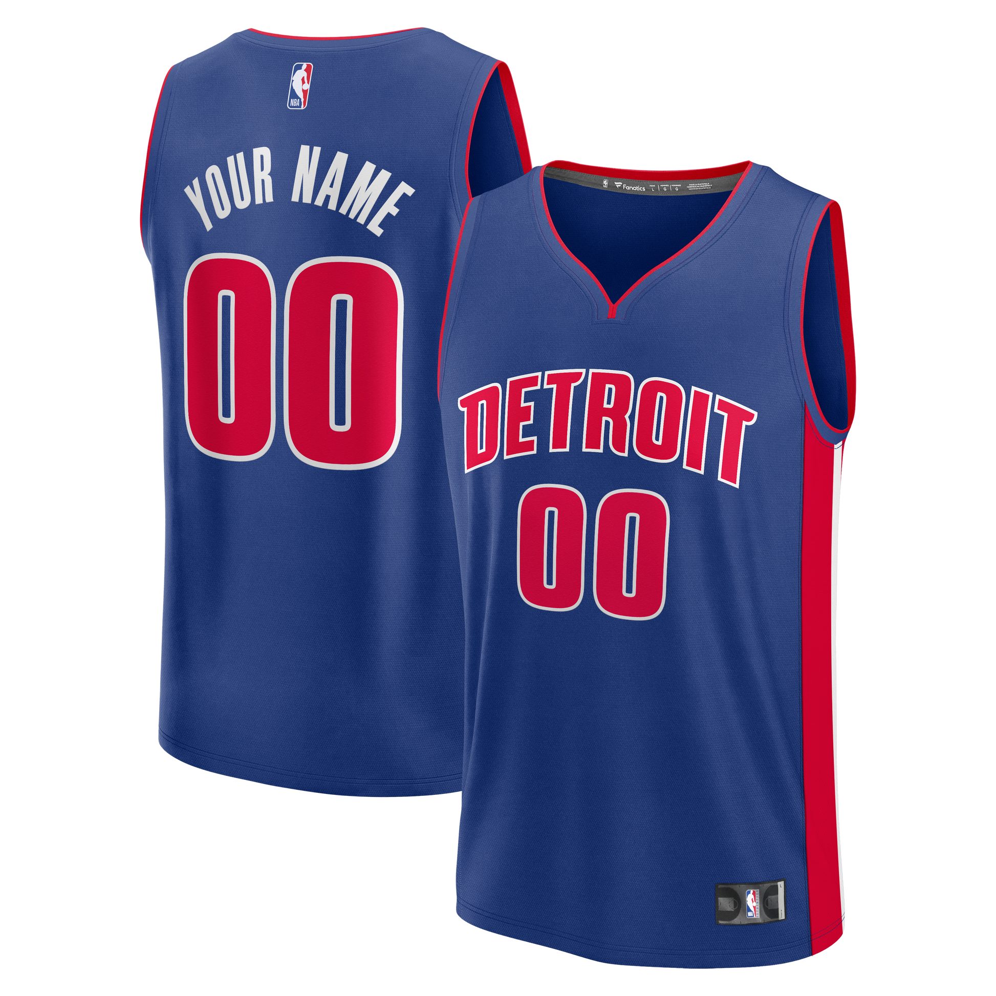 Men's Detroit Pistons  Fanatics Blue Fast Break Custom Jersey - Icon Edition