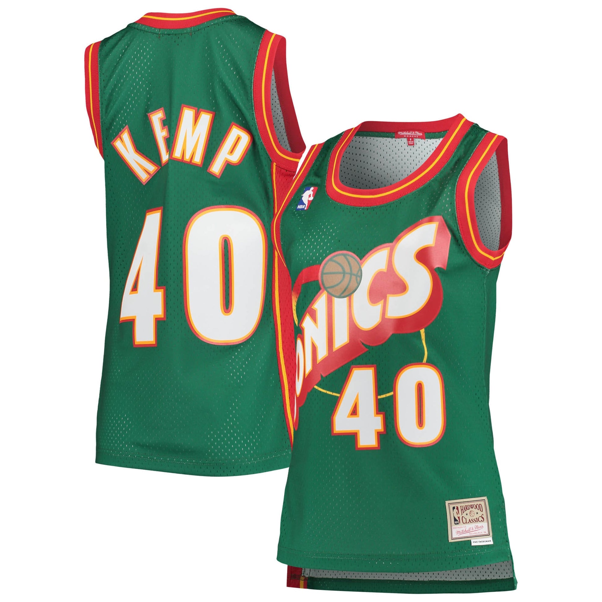 Women's Seattle SuperSonics Shawn Kemp Mitchell & Ness Green 1995/96 Hardwood Classics Swingman Jersey