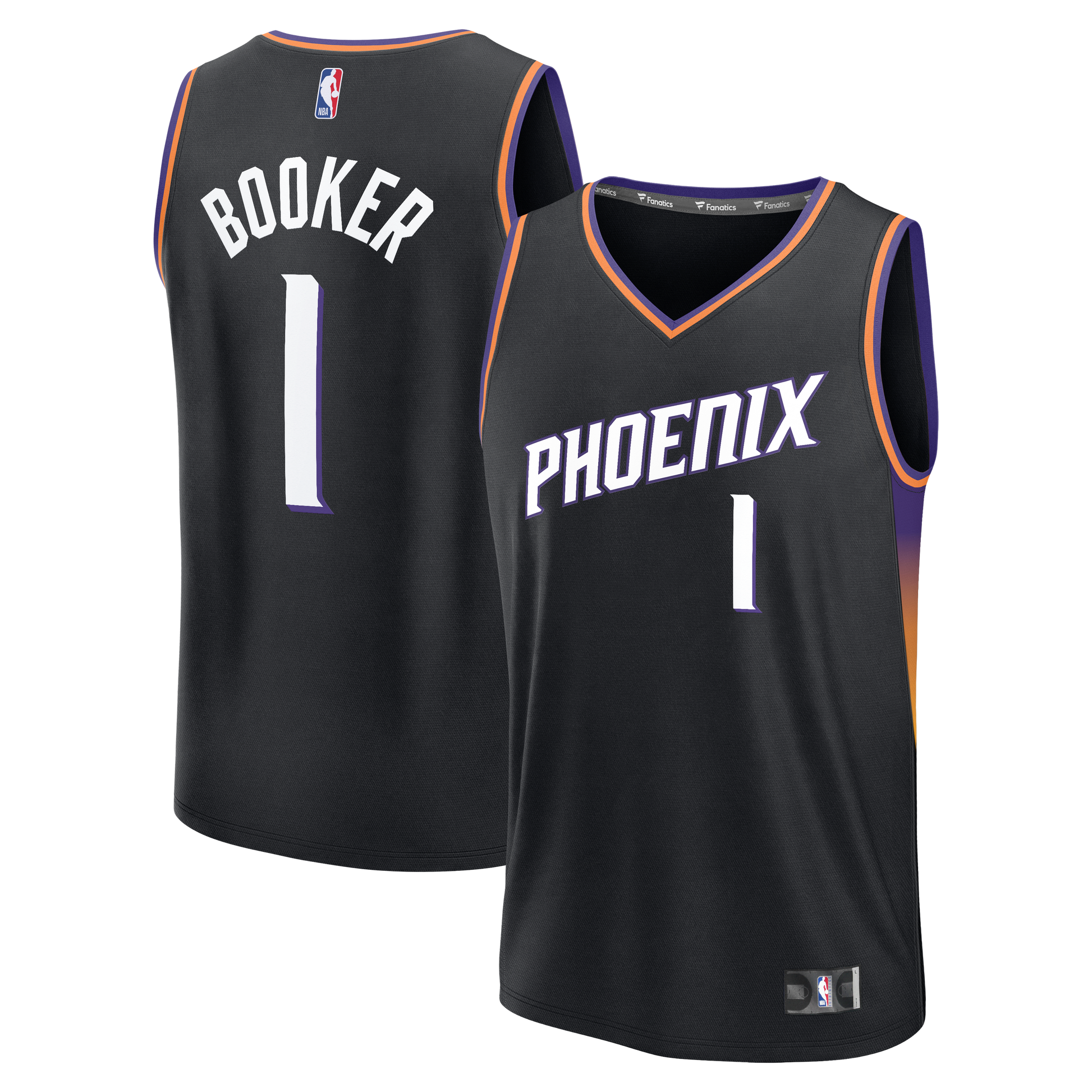 Youth Phoenix Suns Devin Booker Fanatics Black Fast Break Jersey - Statement Edition