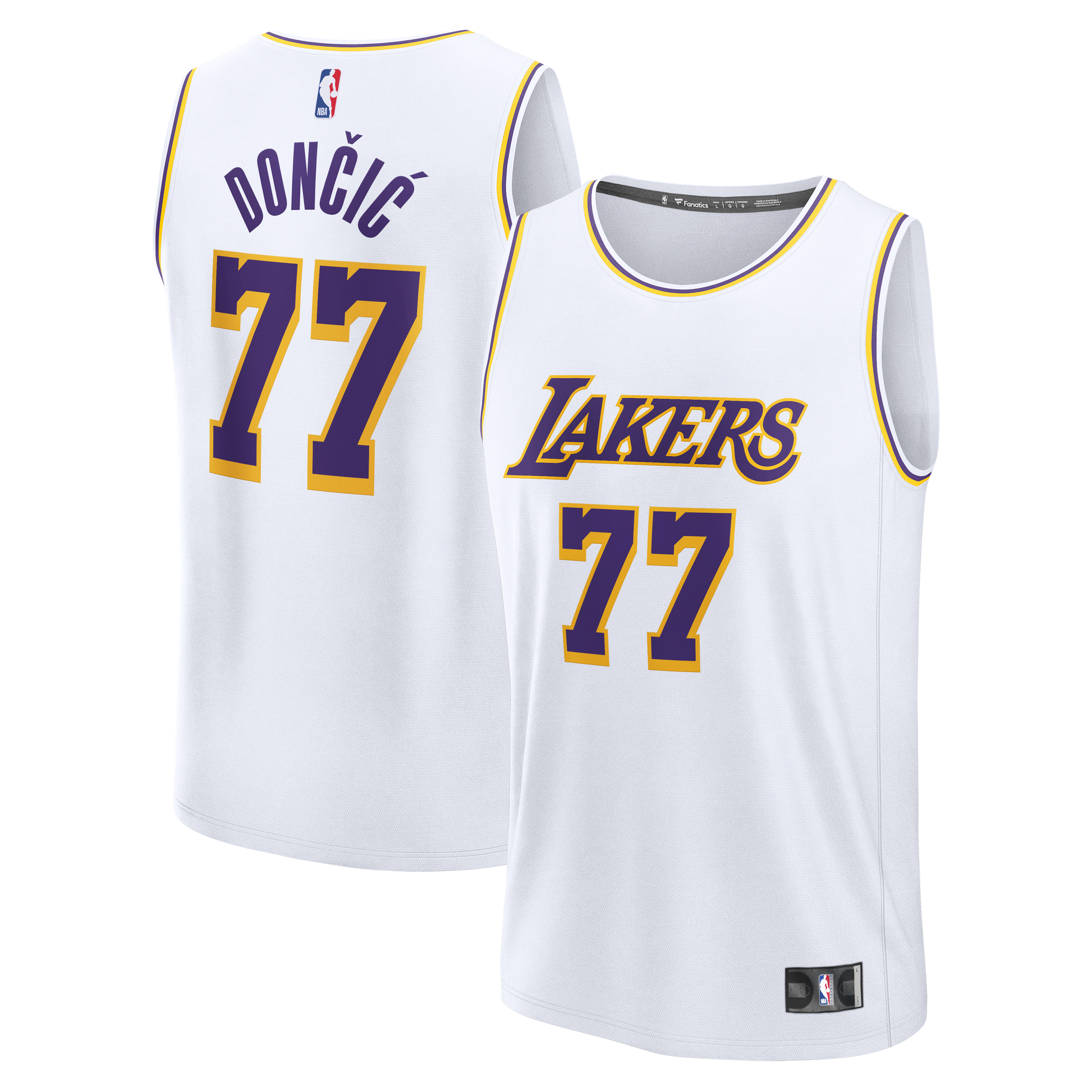 Youth Los Angeles Lakers Luka Dončić Fanatics White Fast Break Replica Jersey - Association Edition
