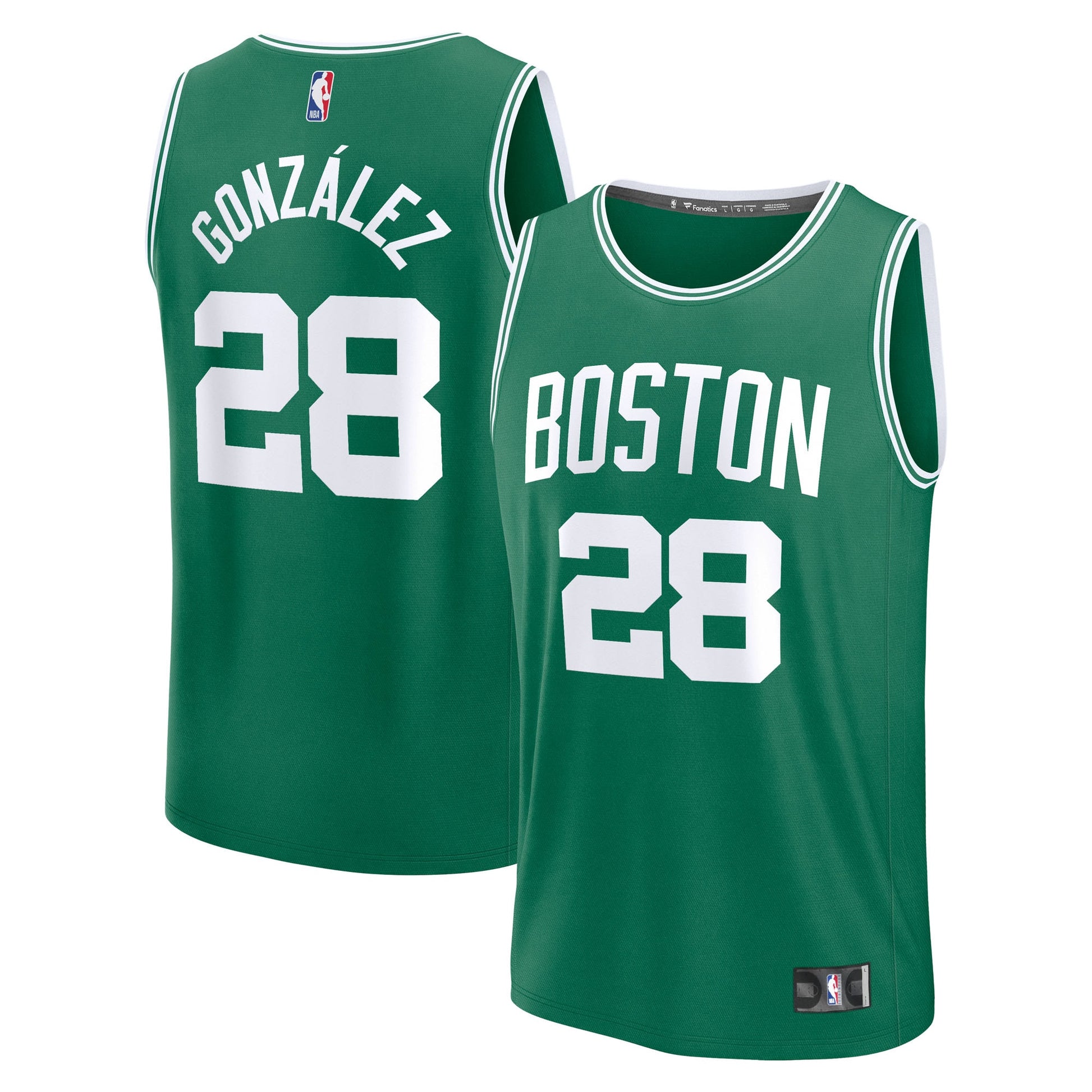 Men's Boston Celtics Hugo Gonzalez Fanatics Kelly Green 2025 NBA Draft First Round Pick Fast Break Replica Jersey - Icon Edition