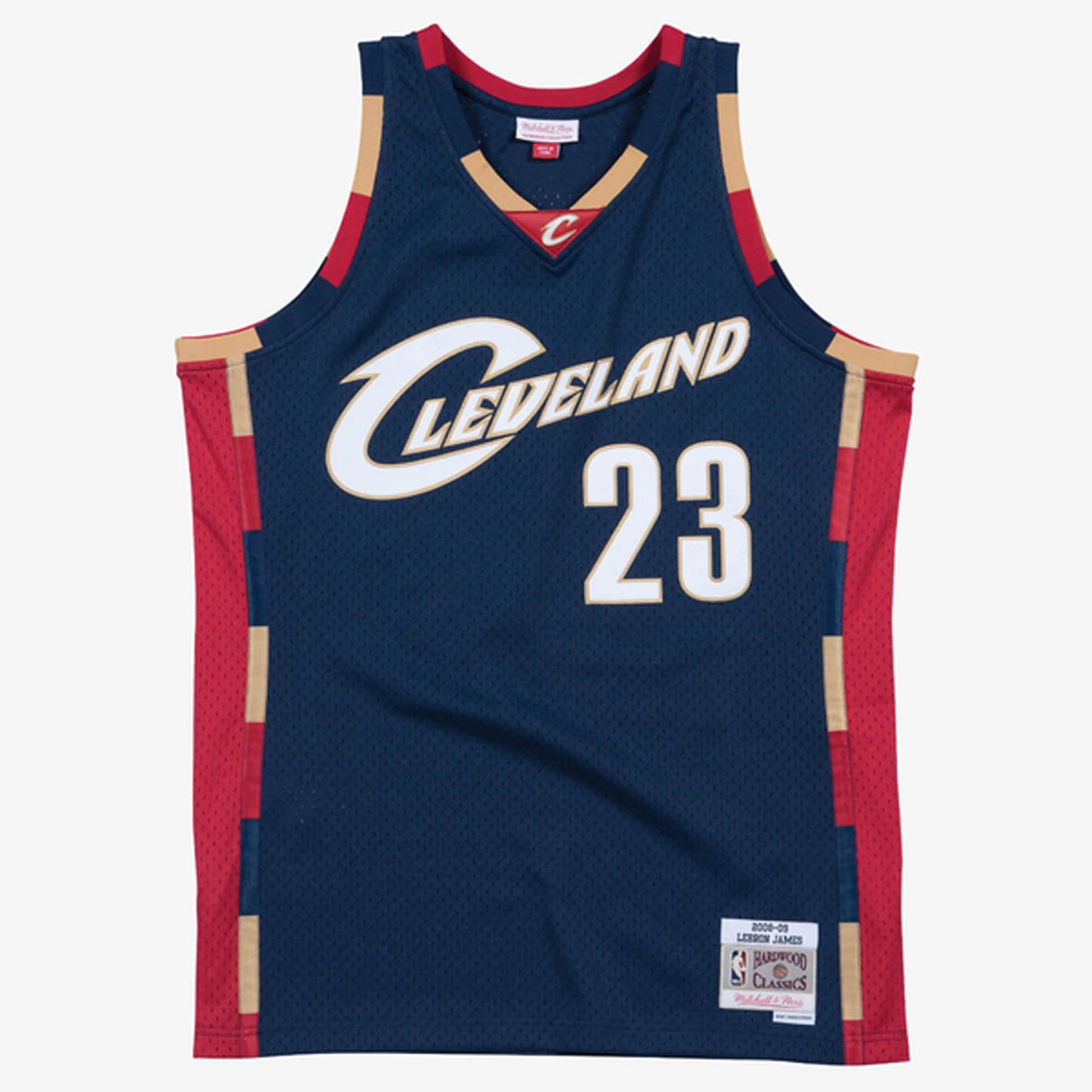 Men's Cleveland Cavaliers LeBron James Mitchell & Ness Navy Hardwood Classics Swingman Jersey