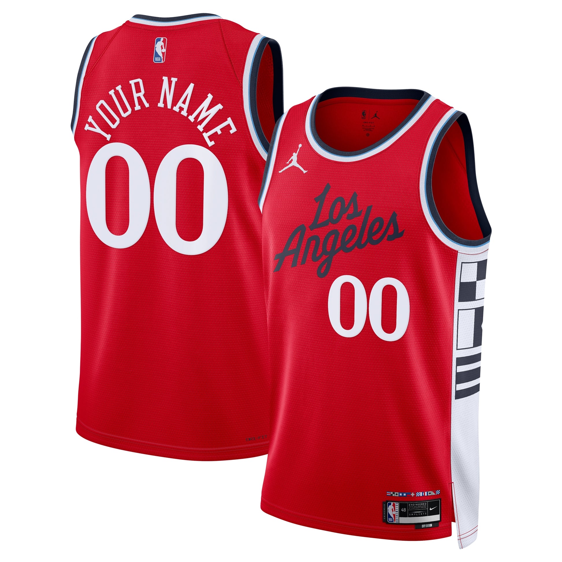 Unisex LA Clippers  Jordan Brand Red 2024/25 Custom Swingman Jersey - Statement Edition