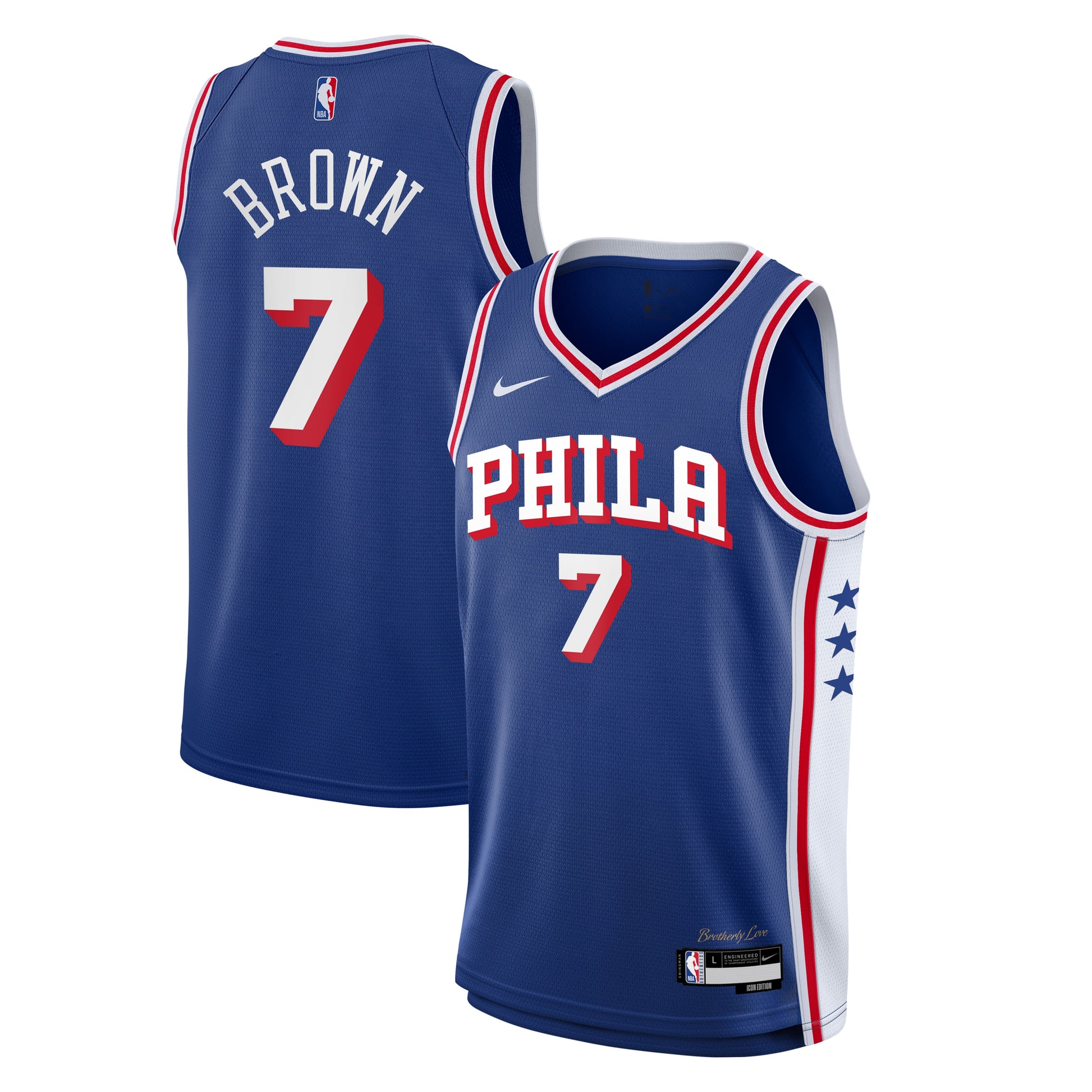 Youth Philadelphia 76ers Jaylen Brown Nike Royal Swingman Jersey - Icon Edition