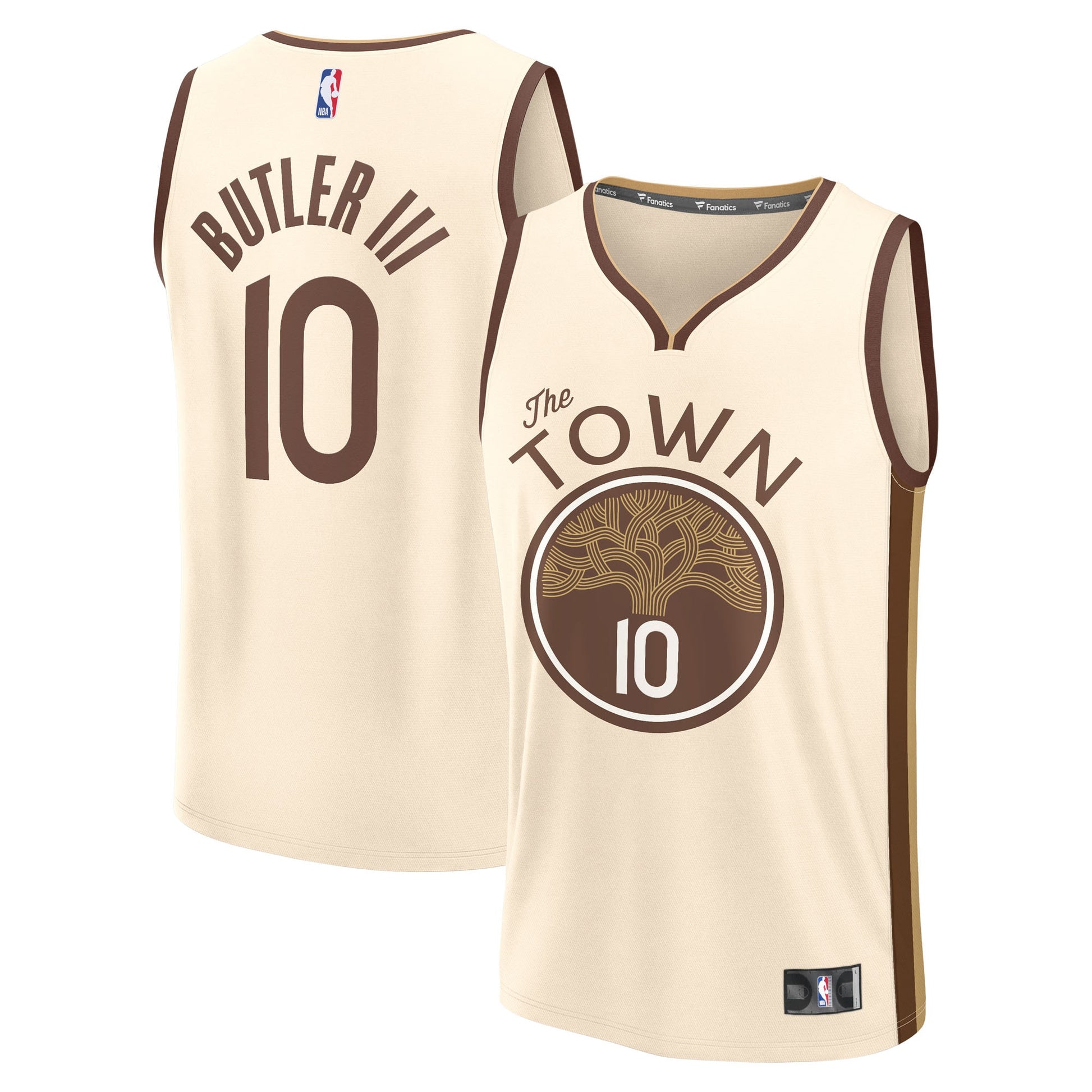 Youth Golden State Warriors Jimmy Butler III Fanatics Tan 2025/26 City Edition Fast Break Jersey