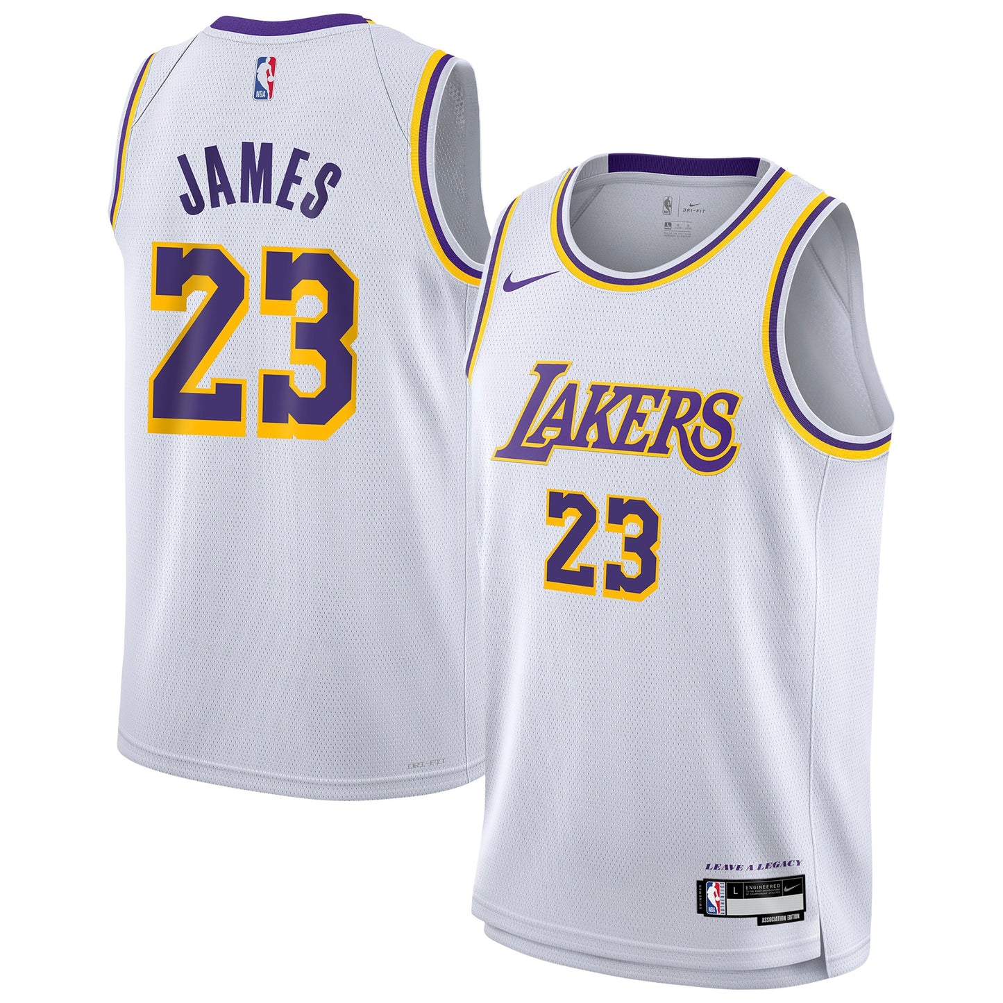 Youth Los Angeles Lakers LeBron James Nike White Swingman Jersey - Association Edition