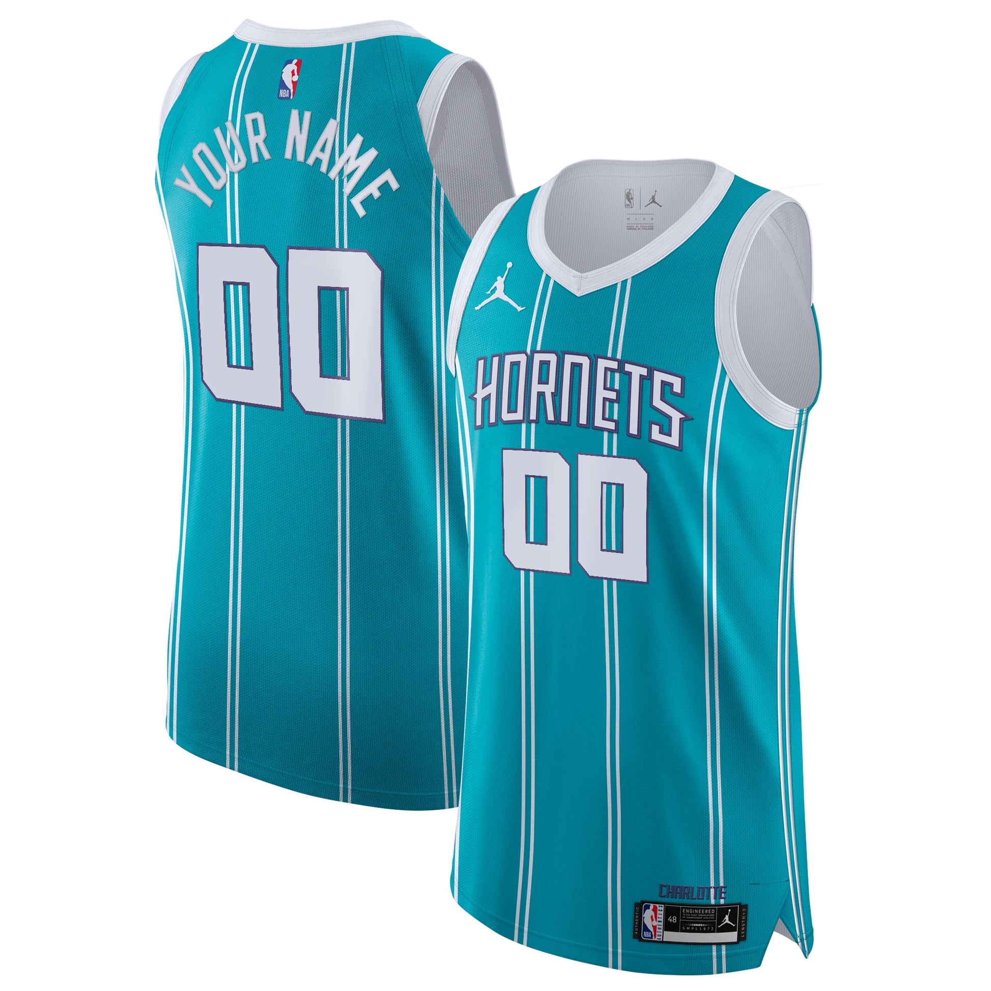Men's Charlotte Hornets Jordan Brand Teal 2020/21 Authentic Custom Jersey - Icon Edition