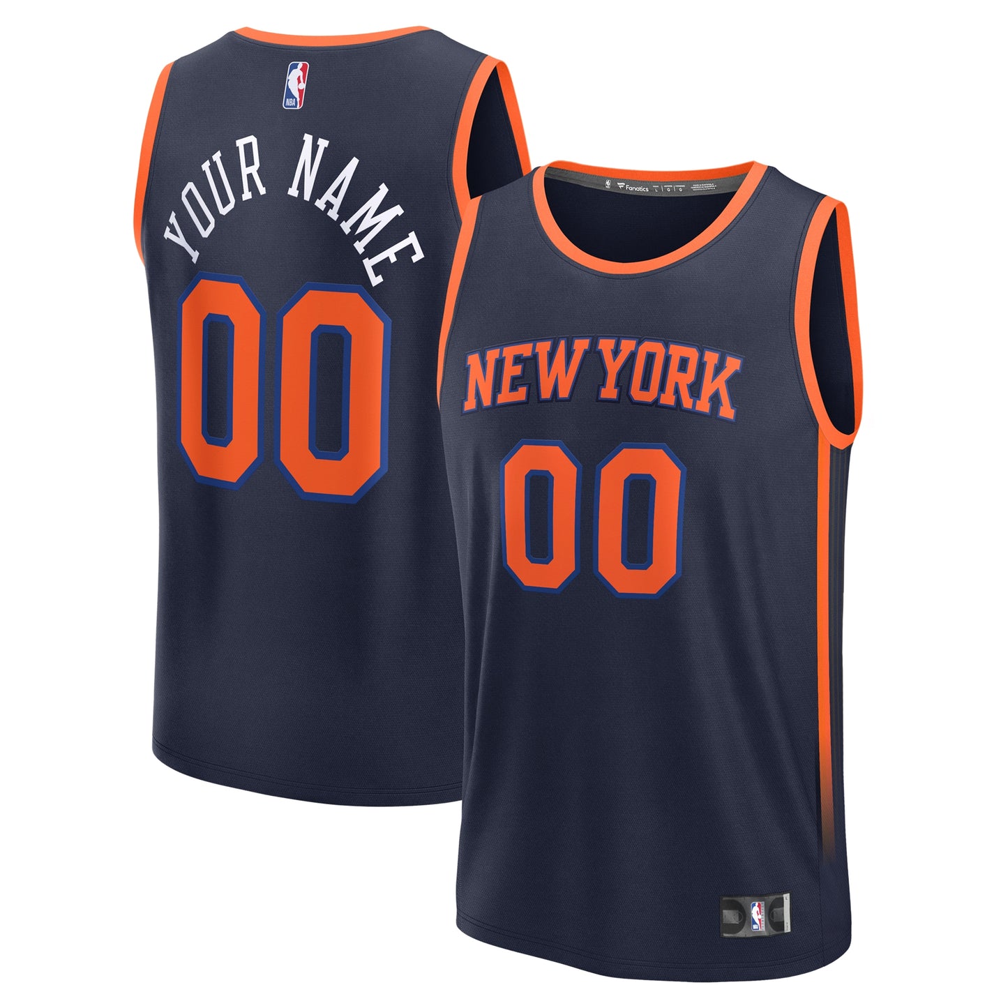 Men's New York Knicks Fanatics Navy Fast Break Custom Jersey - Statement Edition