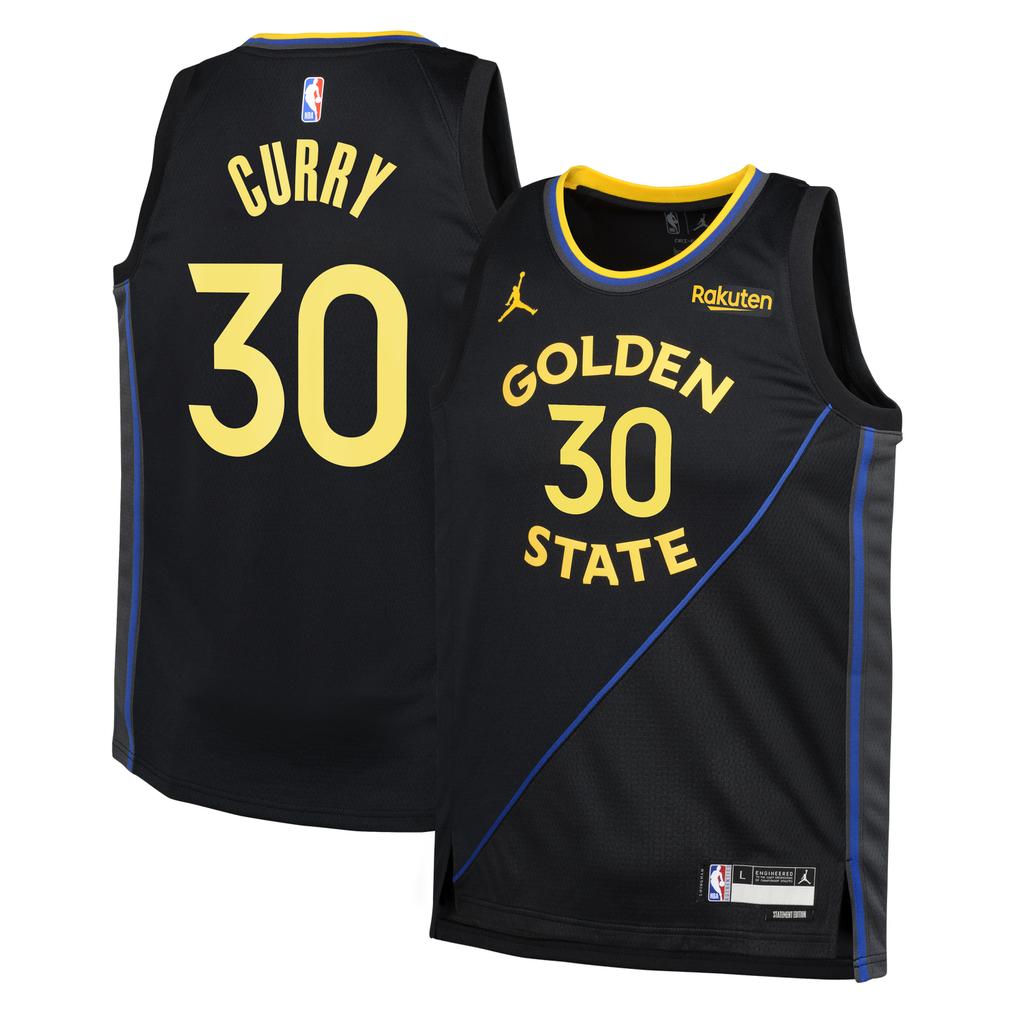 Youth Golden State Warriors Stephen Curry Jordan Brand Black Swingman Player Jersey - Statement Edition